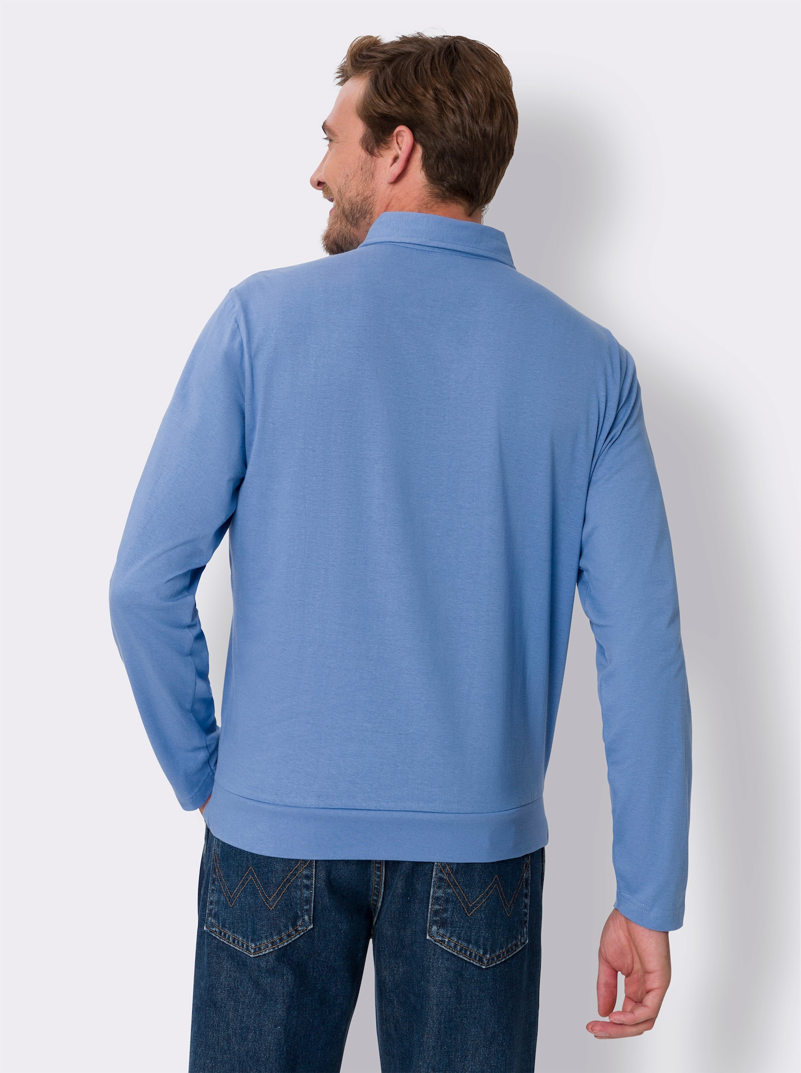 Polokošile s dlouhým rukávem - střední modrá