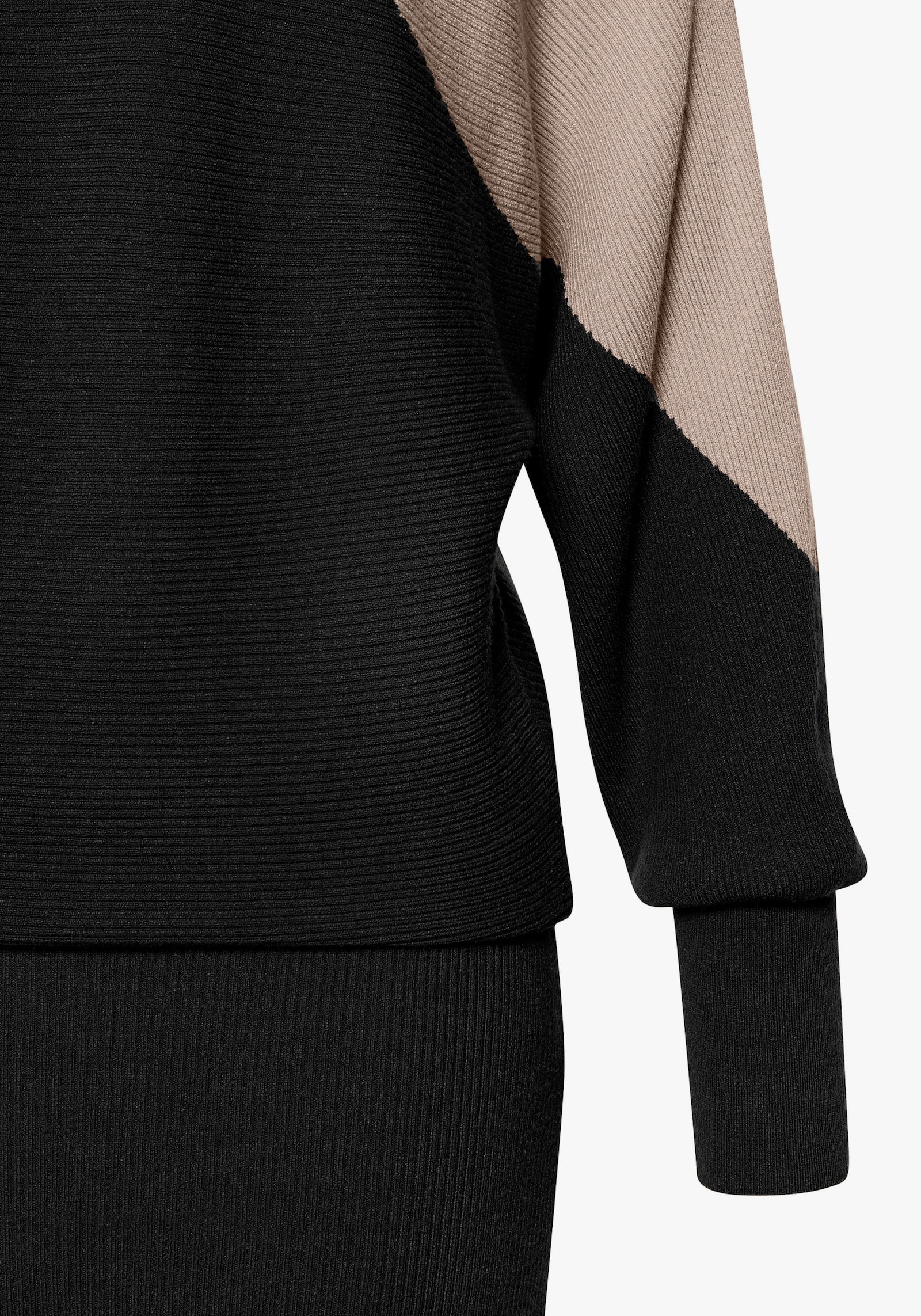 LASCANA Strickkleid - sand-schwarz