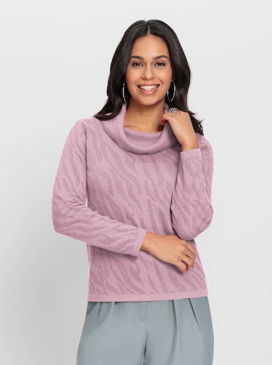 Jacquard-Pullover - rosé