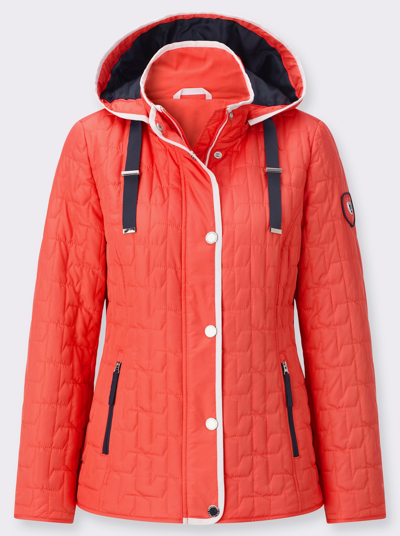 Steppjacke mit Reißverschluss-Taschen - grapefruit
