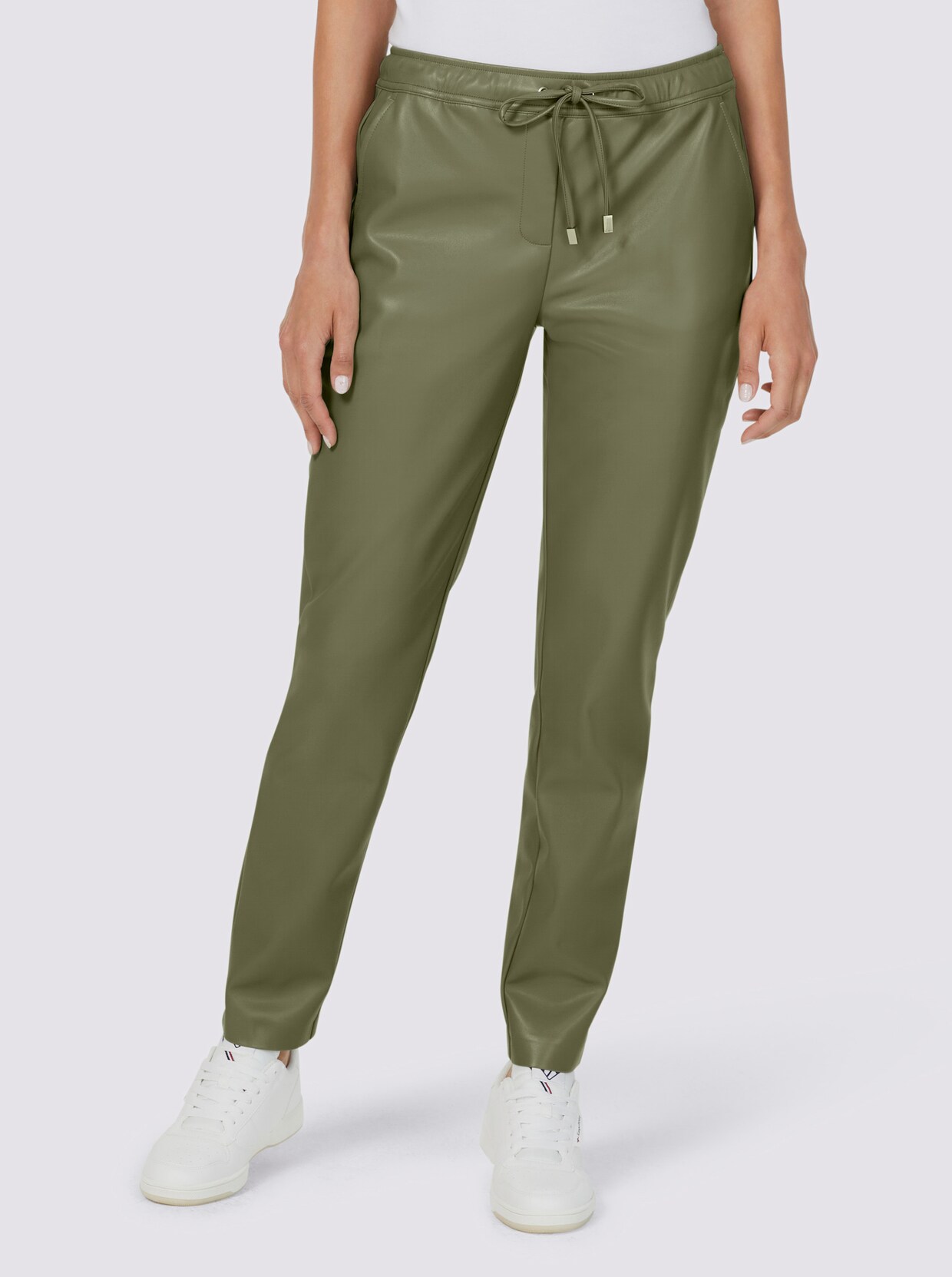 heine Lederimitat-Hose - khaki