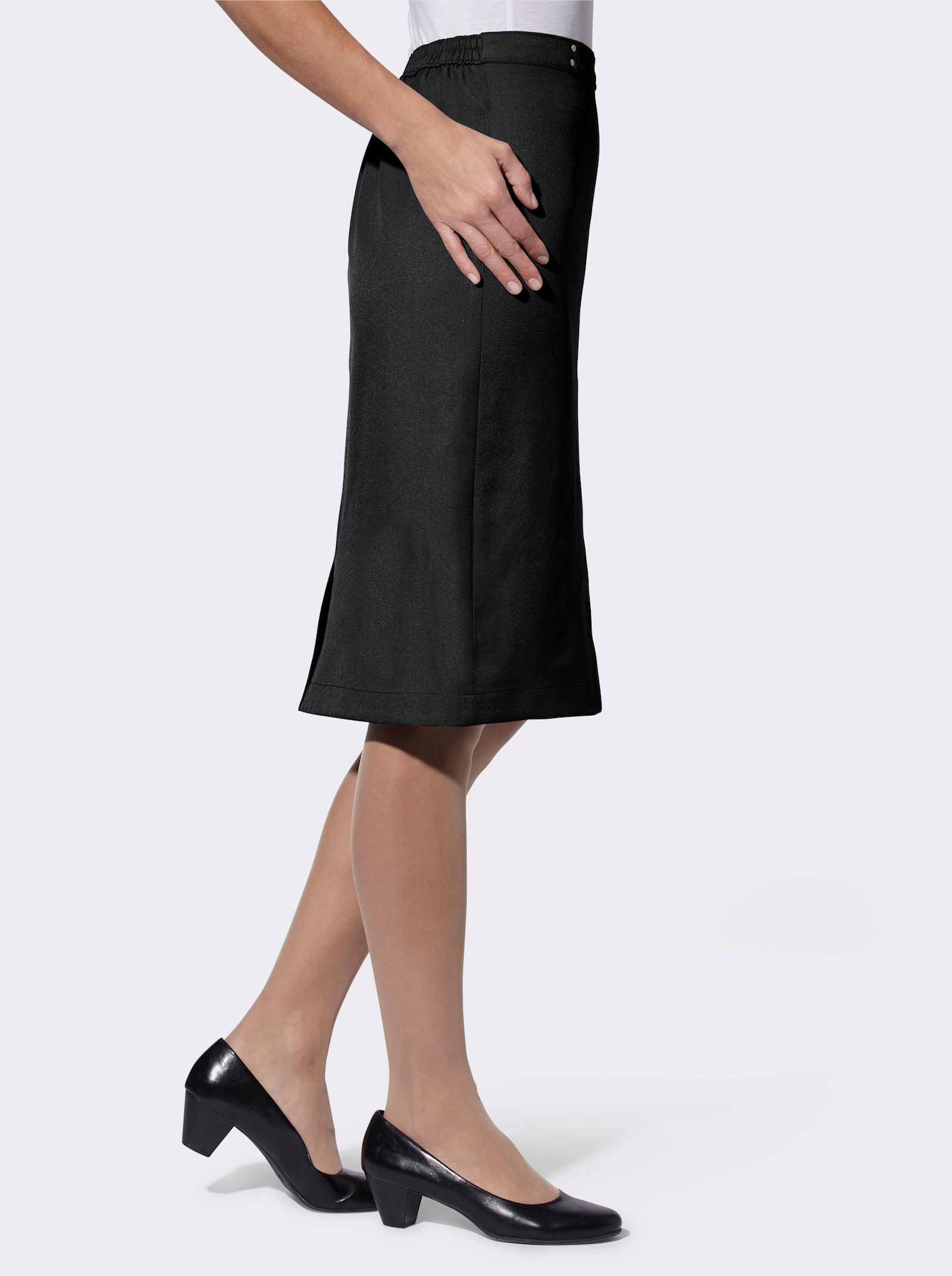 Schlupfrock mit Gehschlitz - schwarz