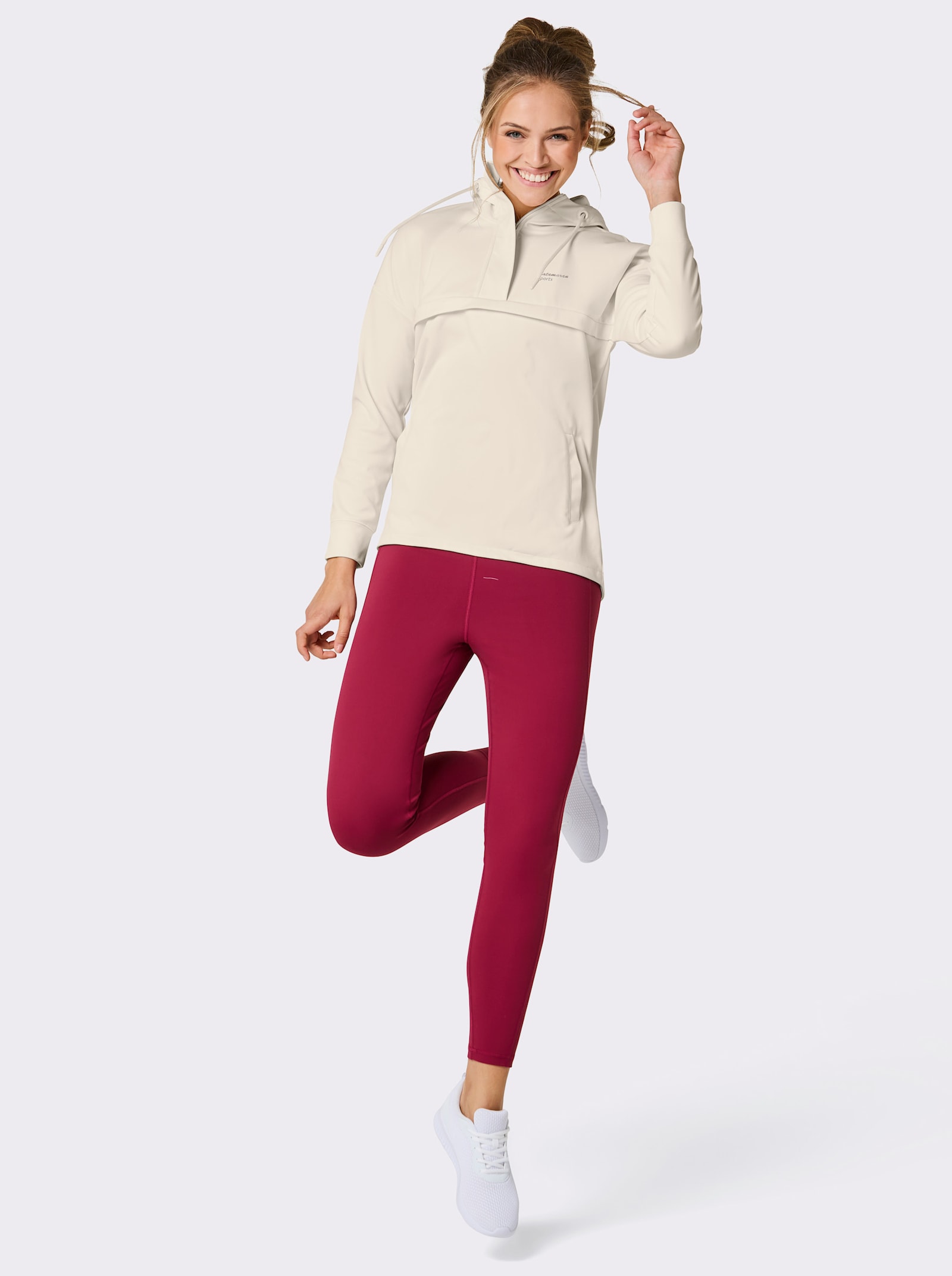 Catamaran Sports Vrijetijdsshirt met blinde ritssluiting - champagne