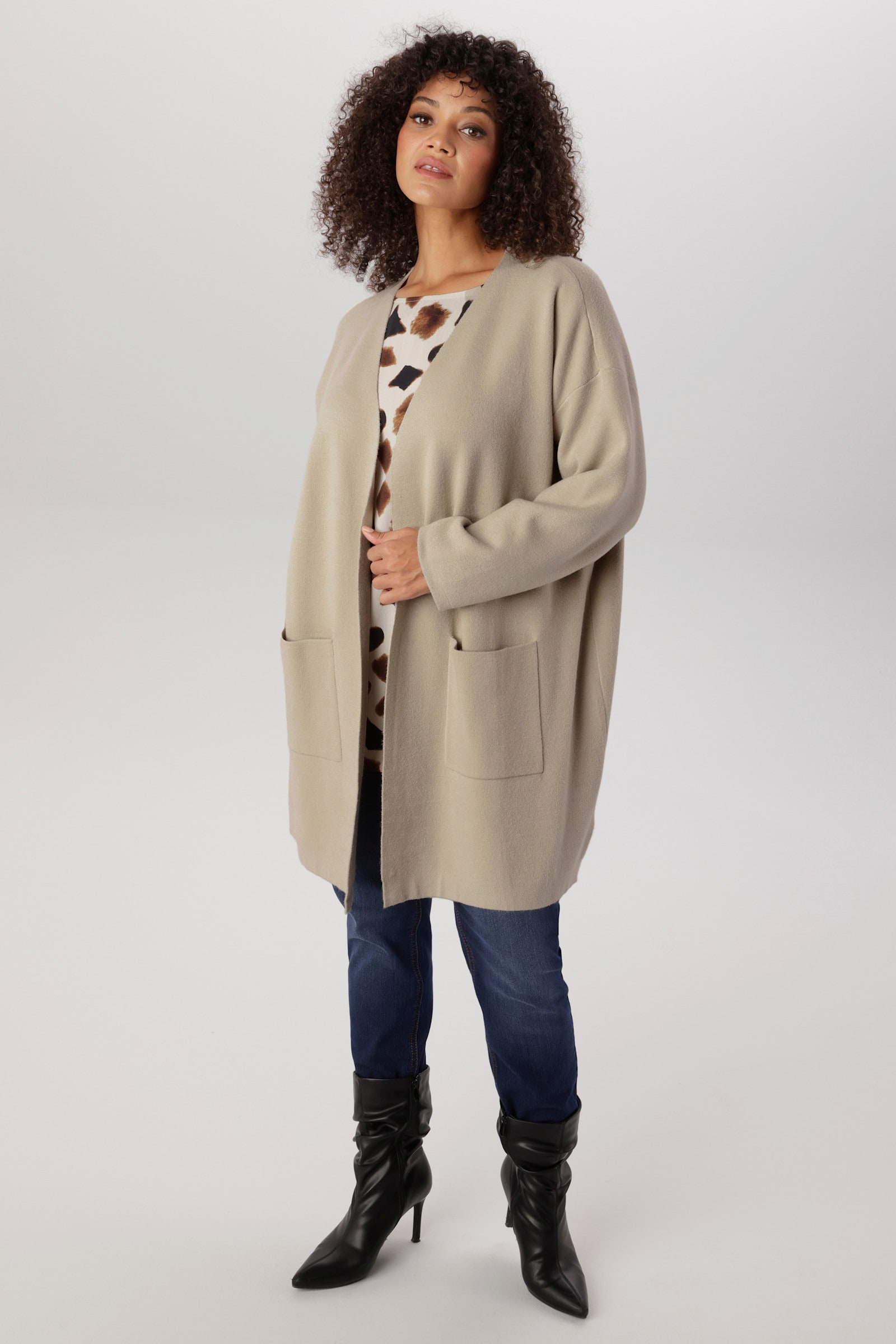 Aniston PLUS Longstrickjacke - beige