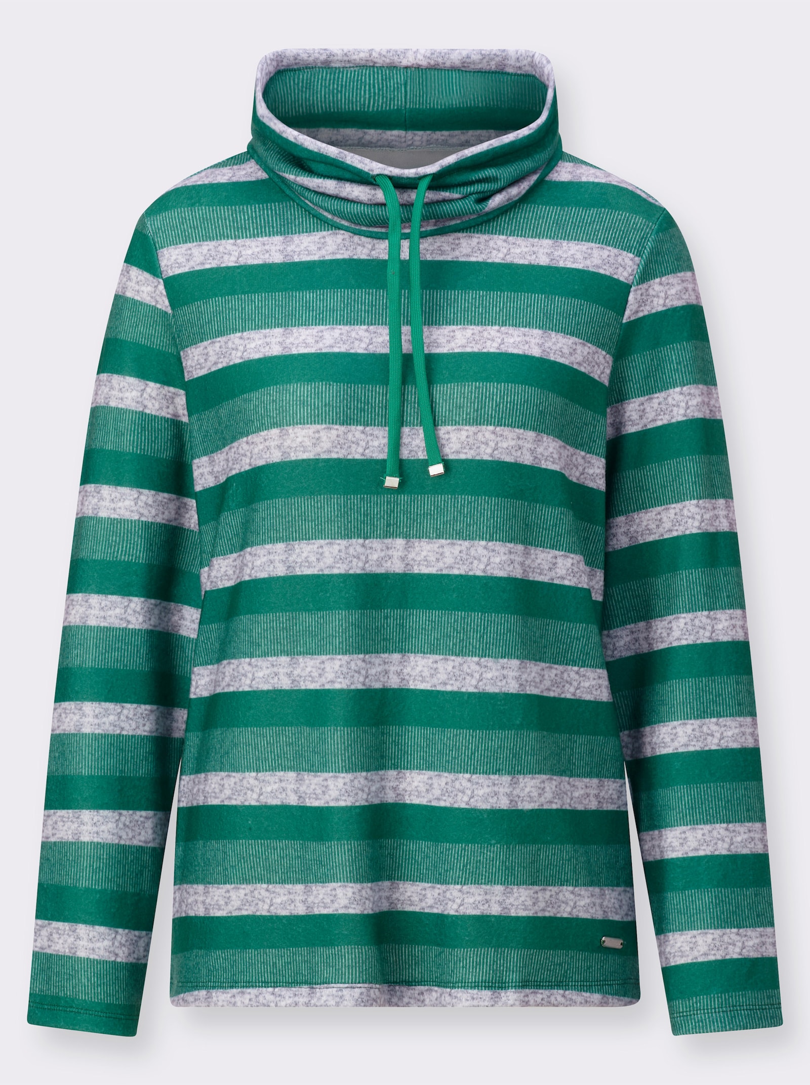 Shirt met streepjespatroon - groen/lichtgrijs gestreept