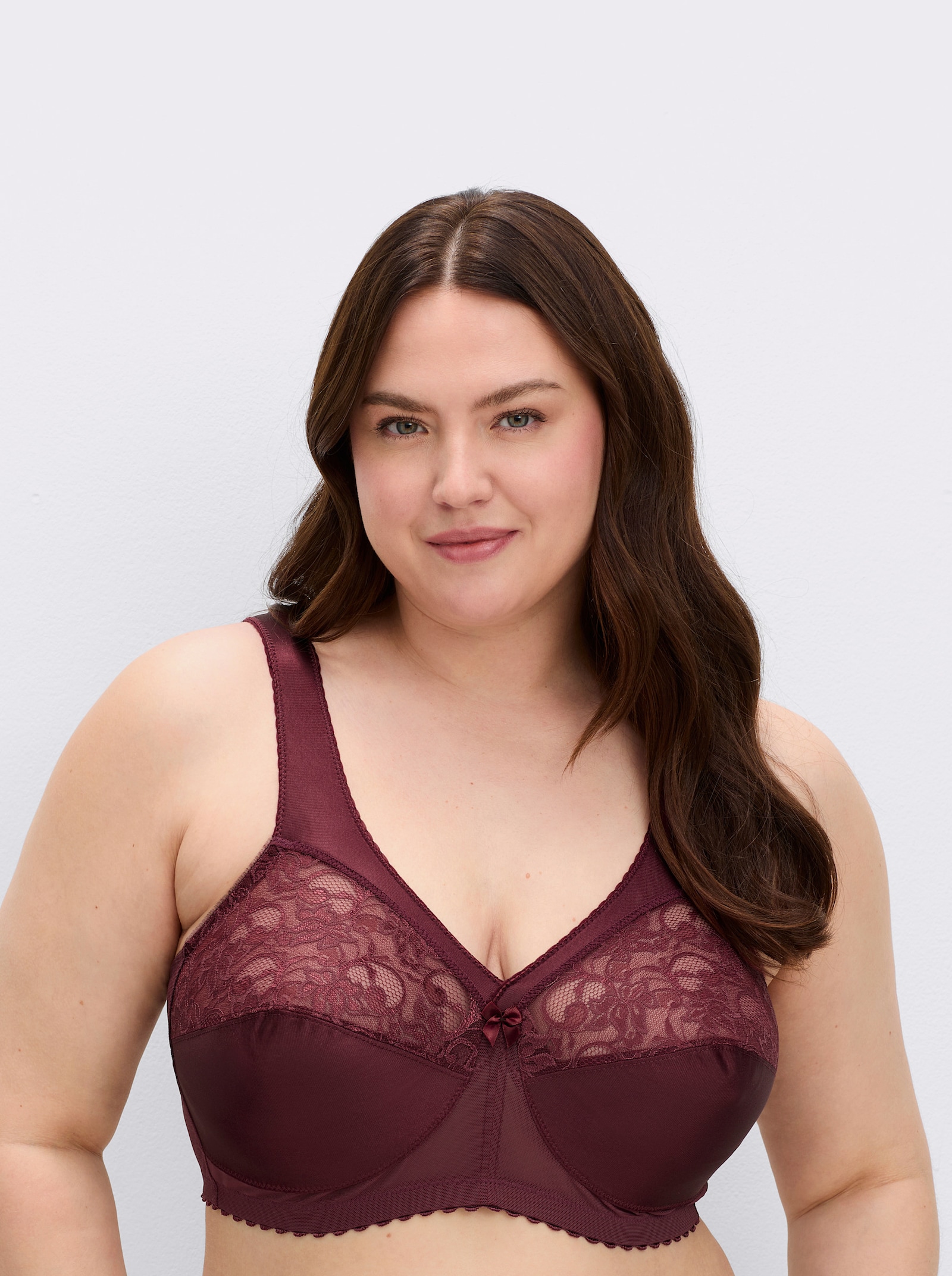 Glamorise Entlastungs-BH ohne Bügel mit Stütze - bordeaux