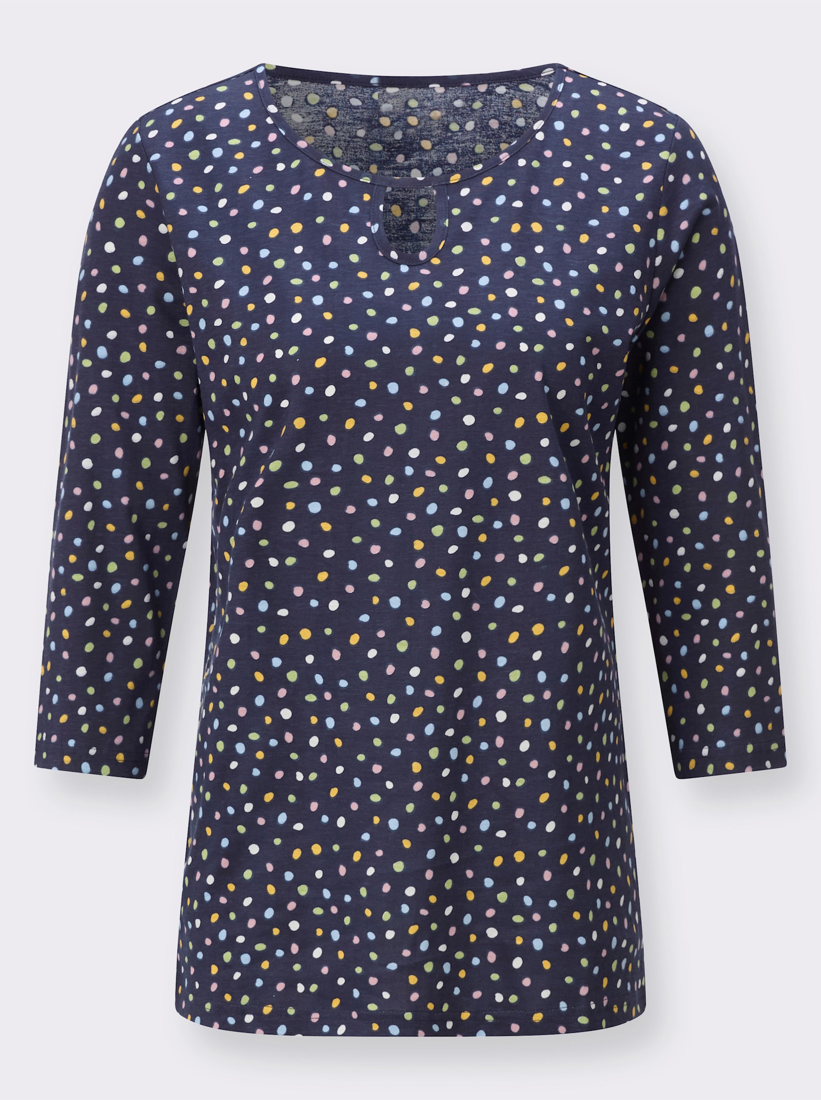 Tričko, 3/4 rukávy, grafika - námornícka modrá potlač