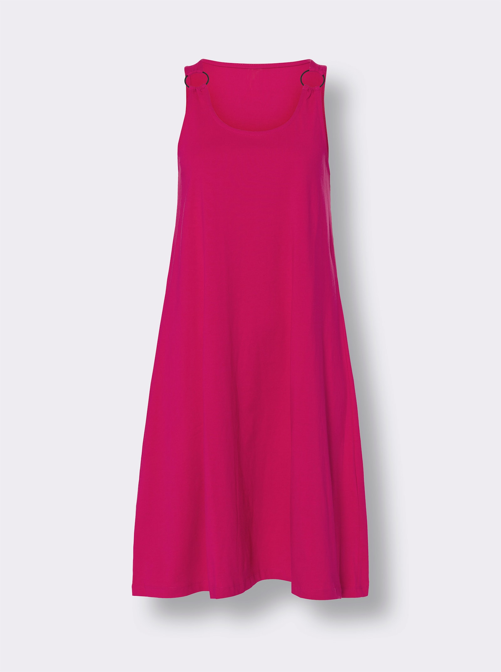 Letné šaty, ozdobné krúžky na ramienkach - ružová