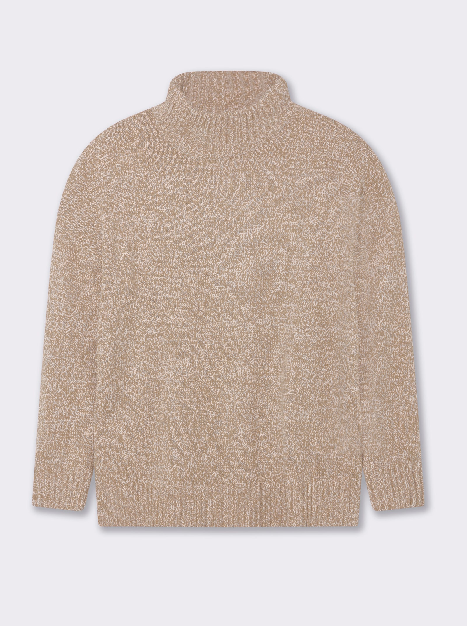 sheego Pullover in melierter Strickqualität - beige-meliert