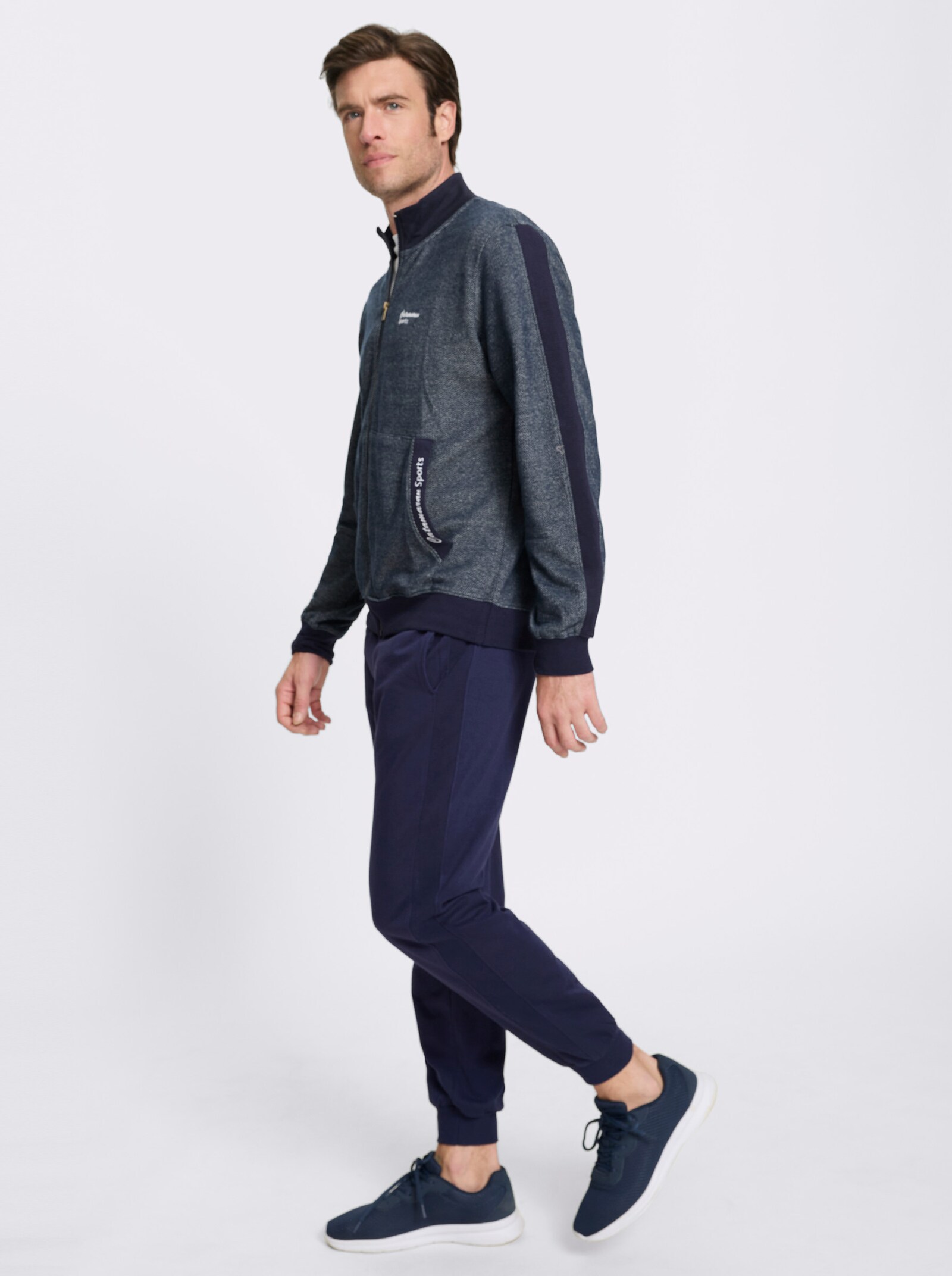 Catamaran Sports Sweatjacke mit Stickerei - marine-meliert