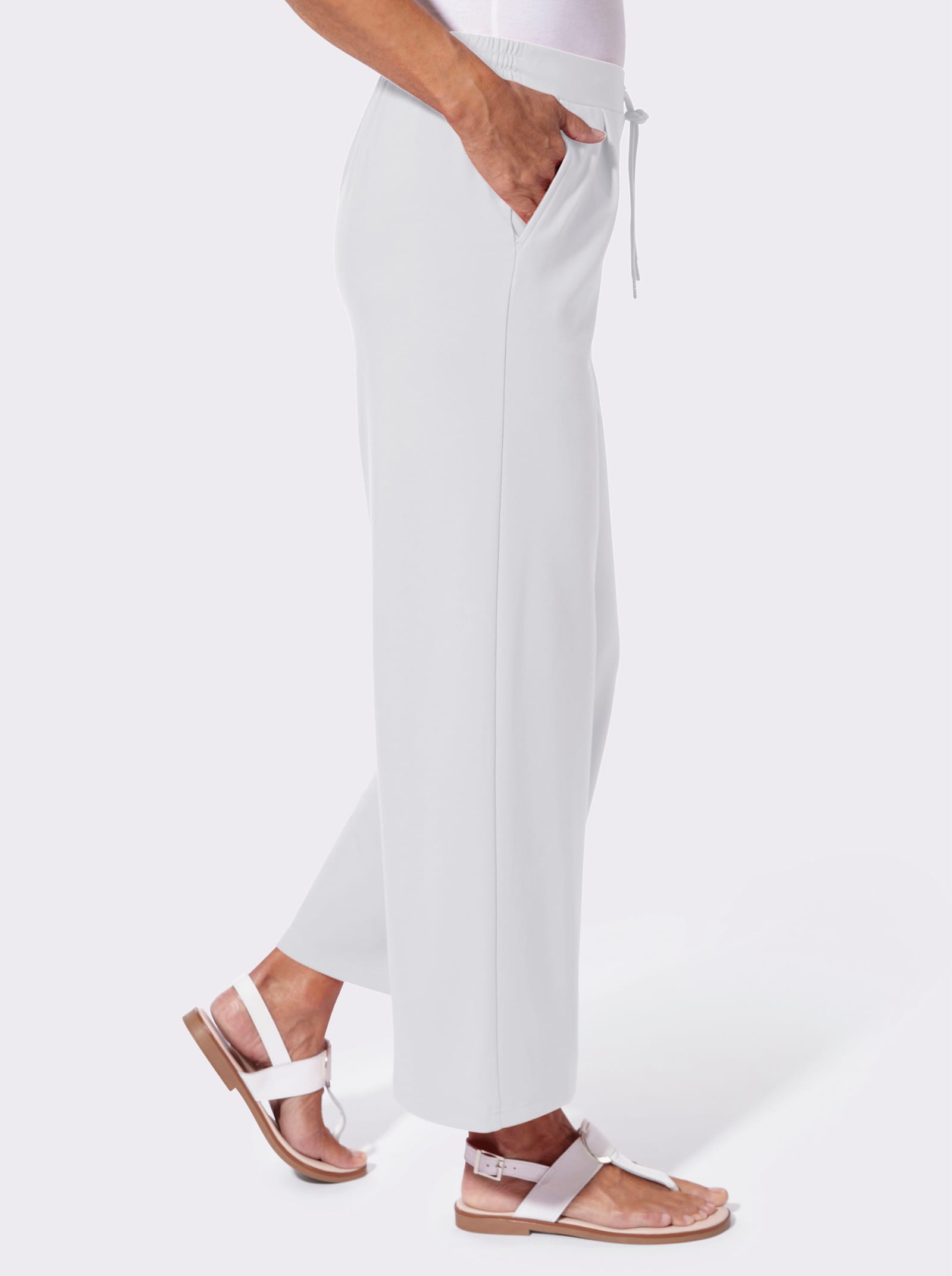 Jerseyhose in Culotte-Form - weiß