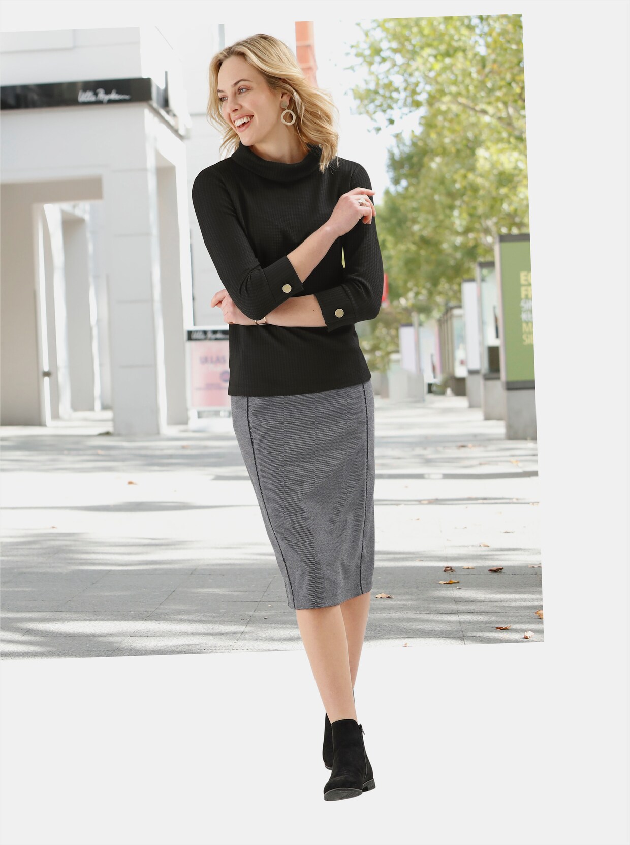 3/4-Arm-Shirt - schwarz