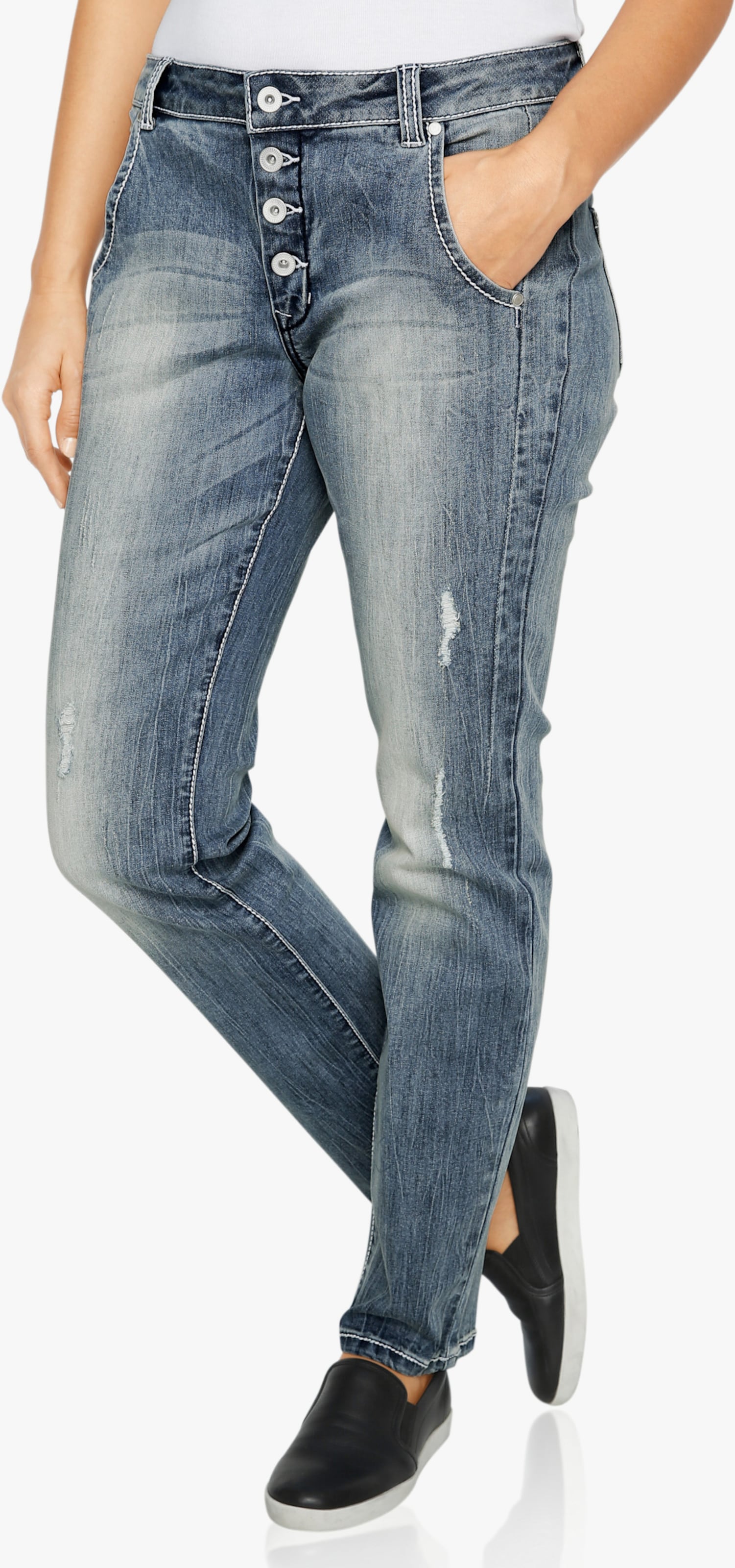 heine Boyfriend-Jeans in 5-Pocket-Style - bleached