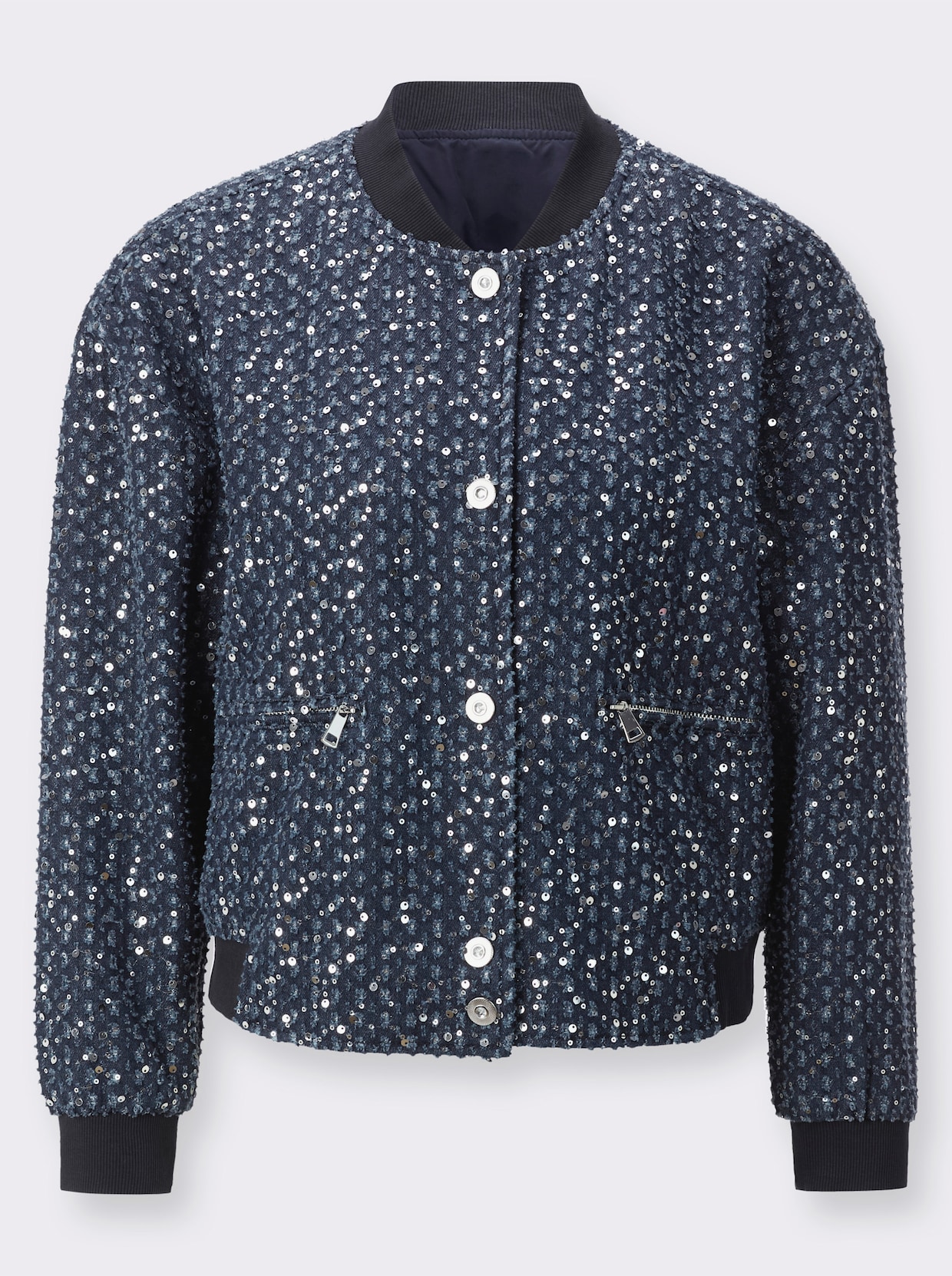 Blouson mit schimmernden Pailletten - dark blue
