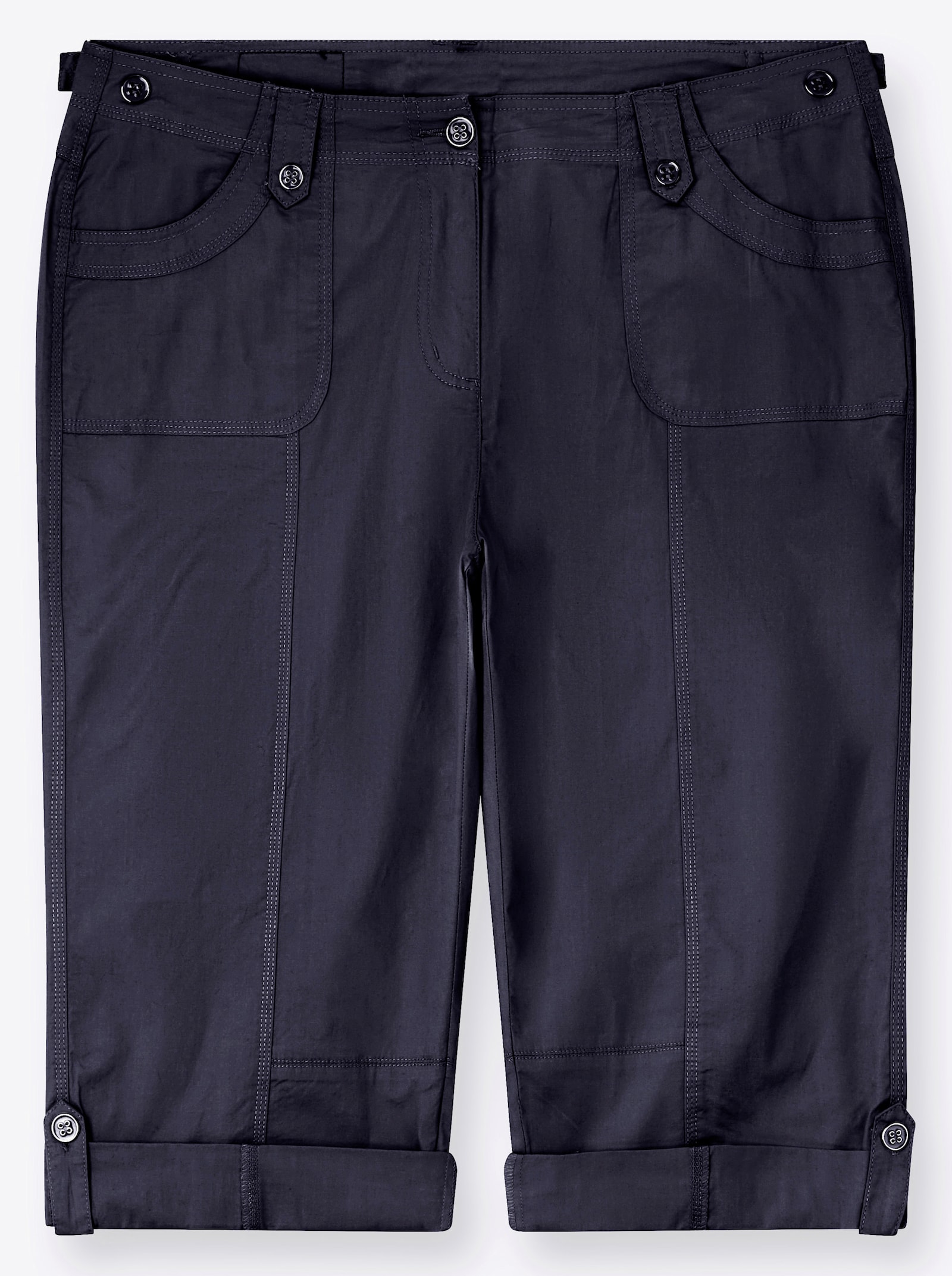 Caprihose mit verstellbarem Bund - marine