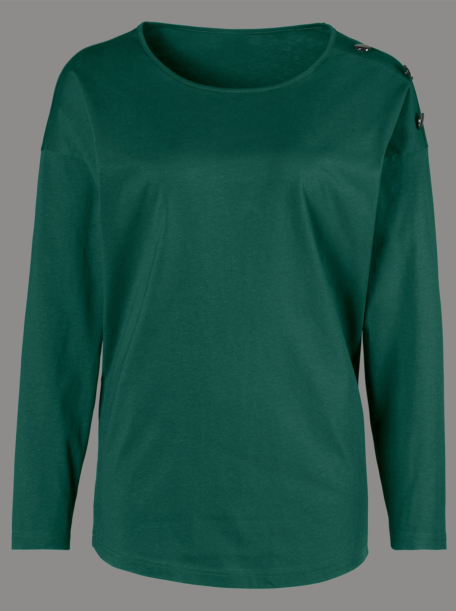 Langarmshirt in Oversize-Form - tannengrün