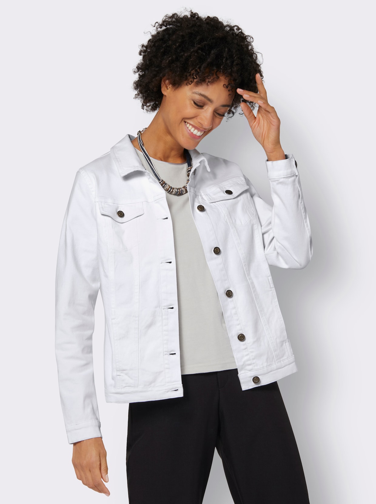 Jeansjacke - weiß