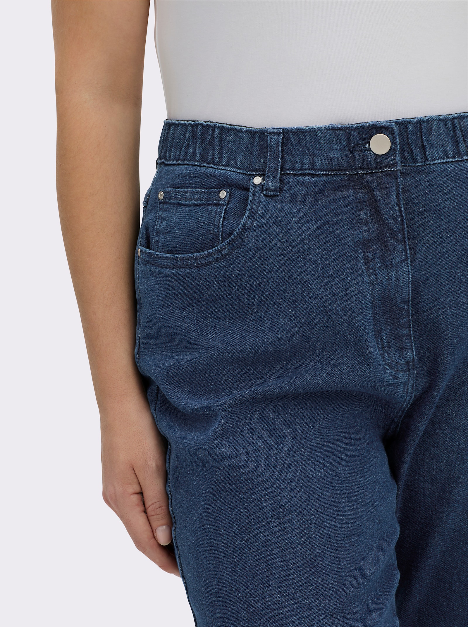 5-Pocket-Jeans mit innenliegendem Dehnbund - blue-stone-washed