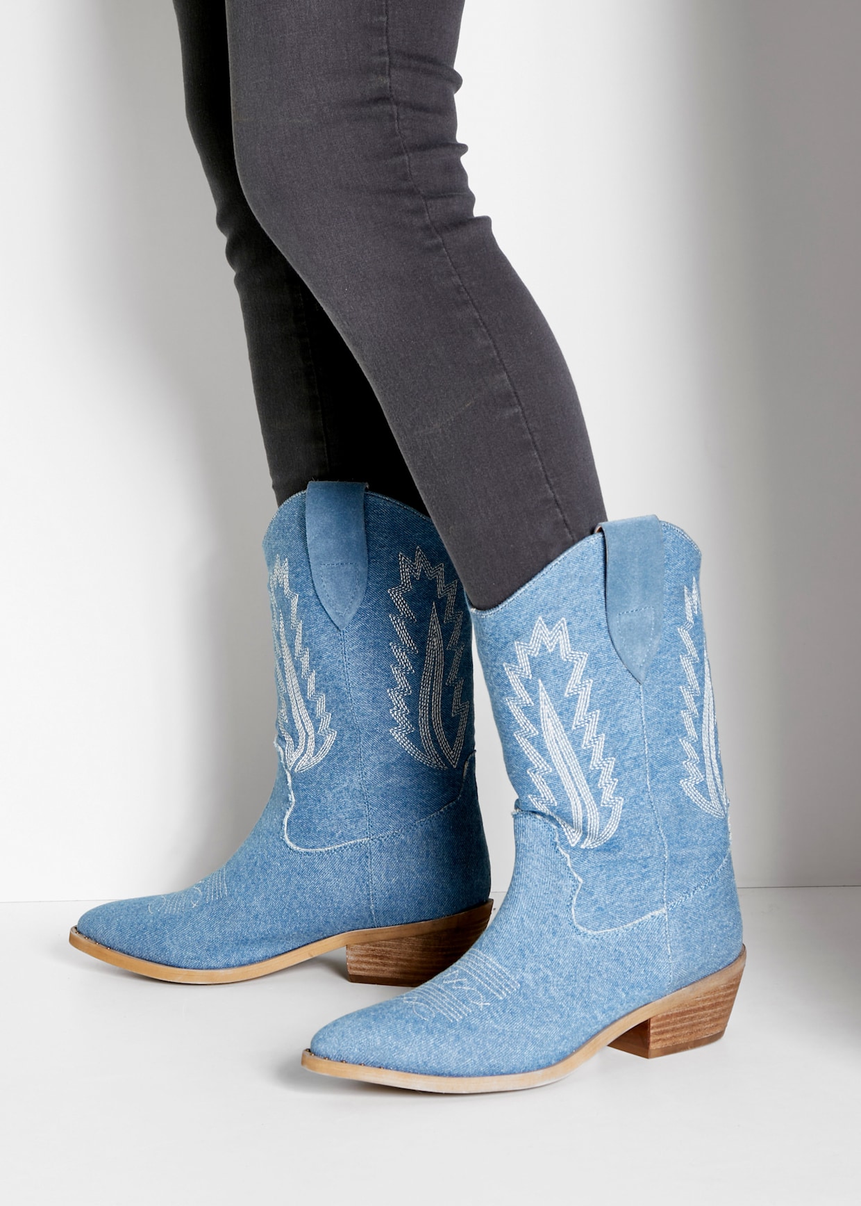 LASCANA Cowboylaarzen - denimblauw