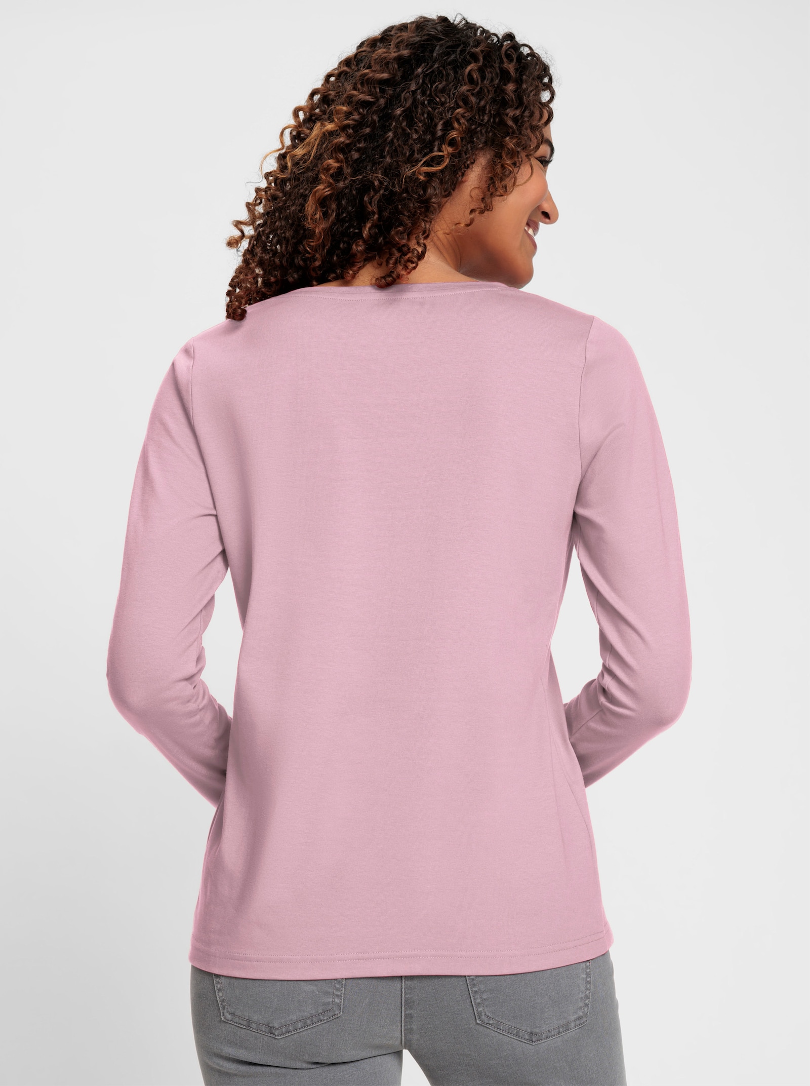 Rundhalsshirt mit zertifizierter Baumwolle - rosé