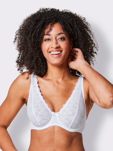 wäschepur Bügel-BH mit Spitzenbesatz - weiß