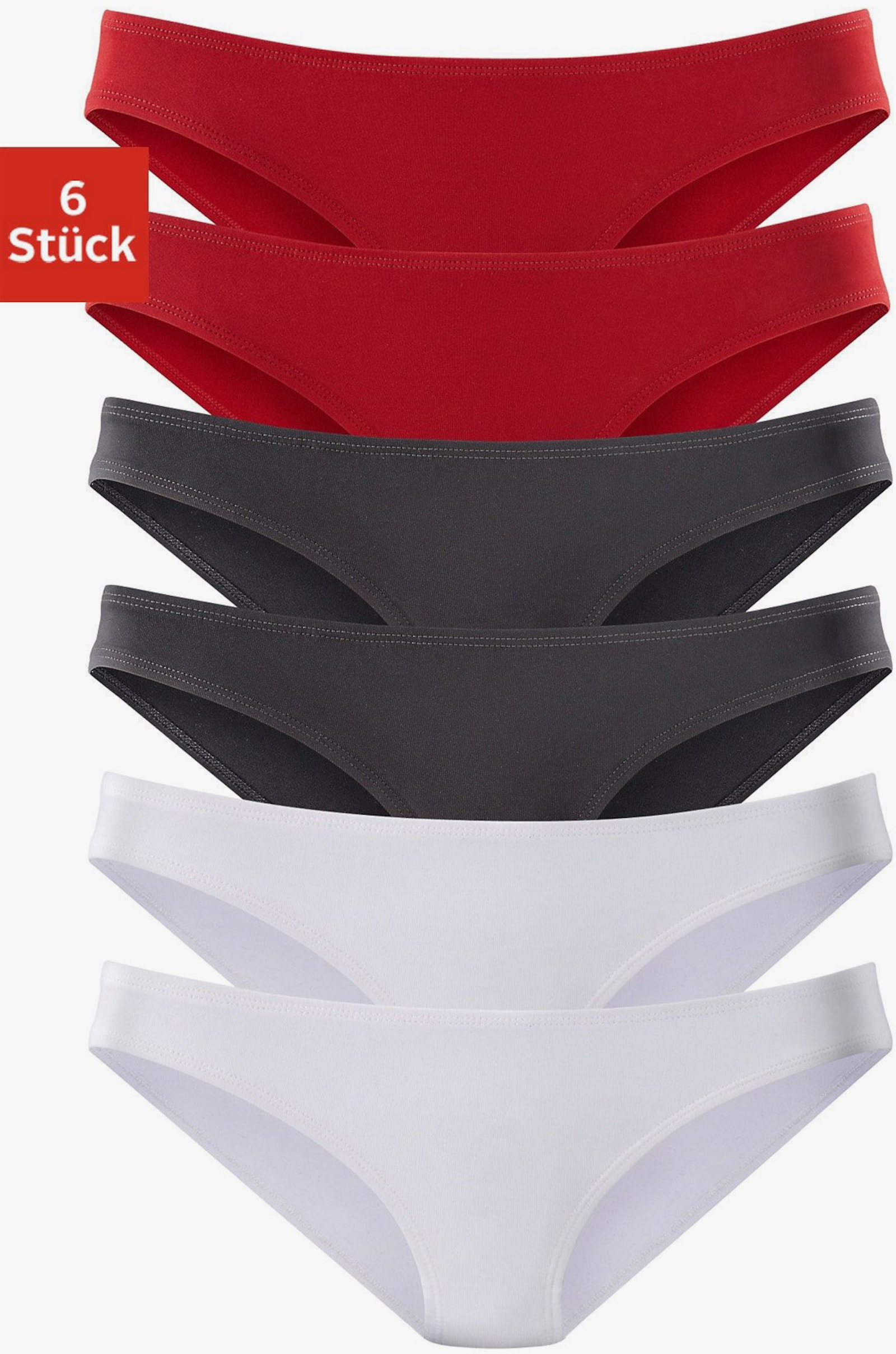 vivance active Bikinislip - rood, zwart, wit