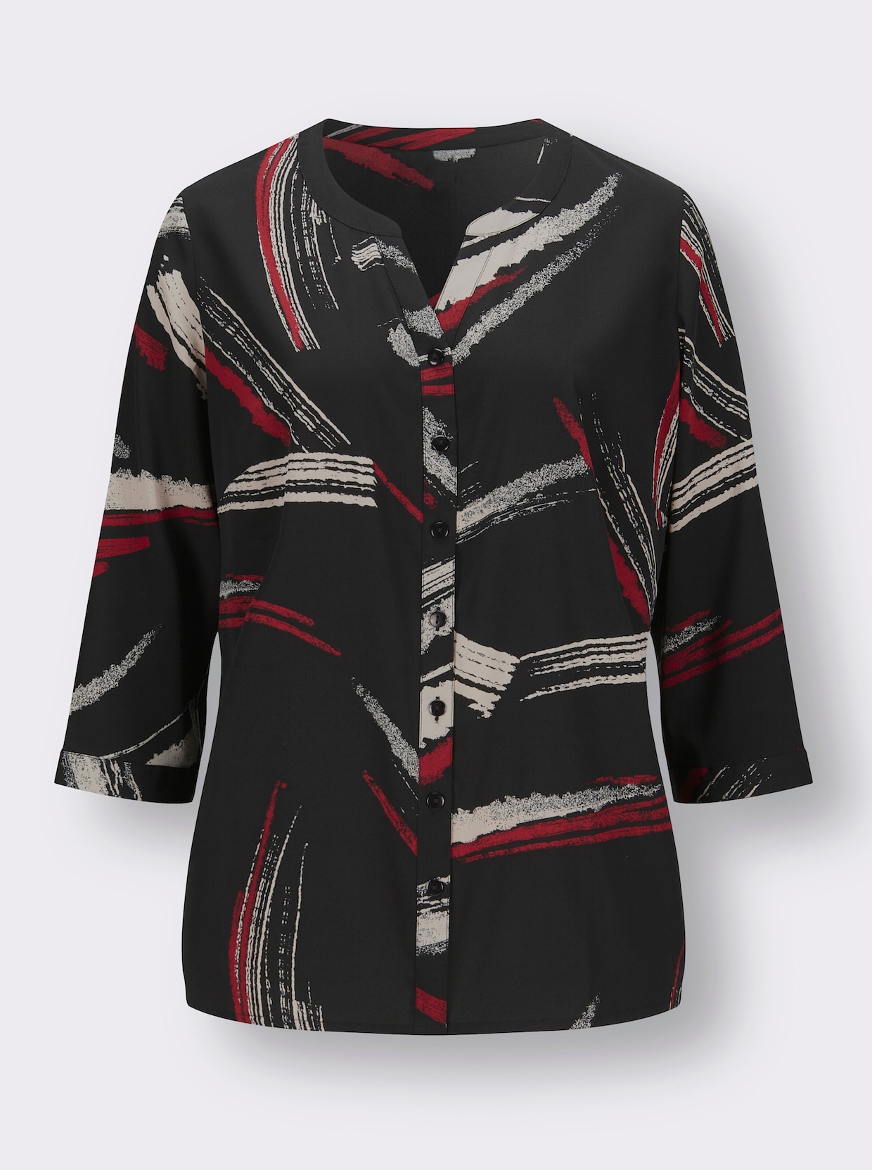 Blus med tryck - svart-sesam-med tryck