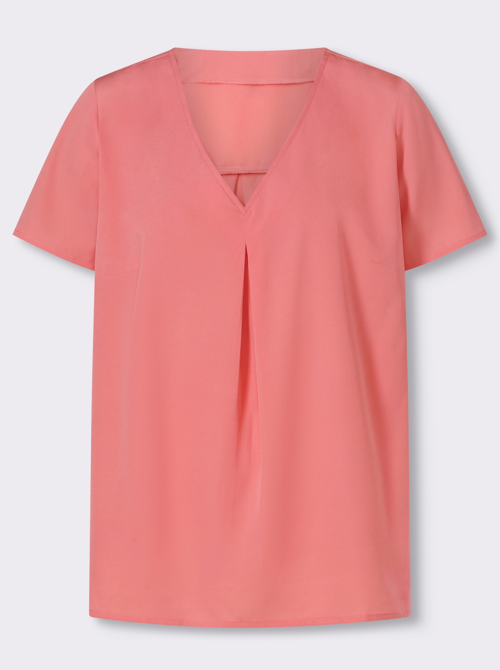 Comfortblouse met stolpplooi voor - flamingo