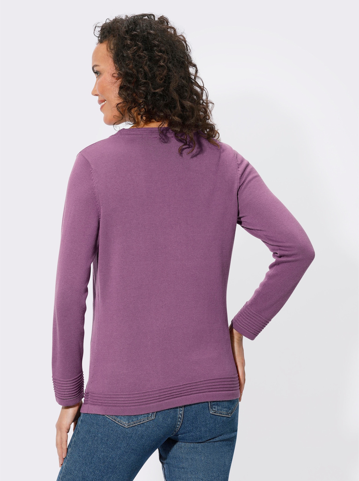 Rundhals-Pullover - violett