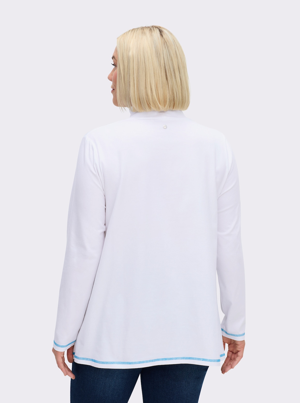 sheego Rollkragenshirt - ecru-topas
