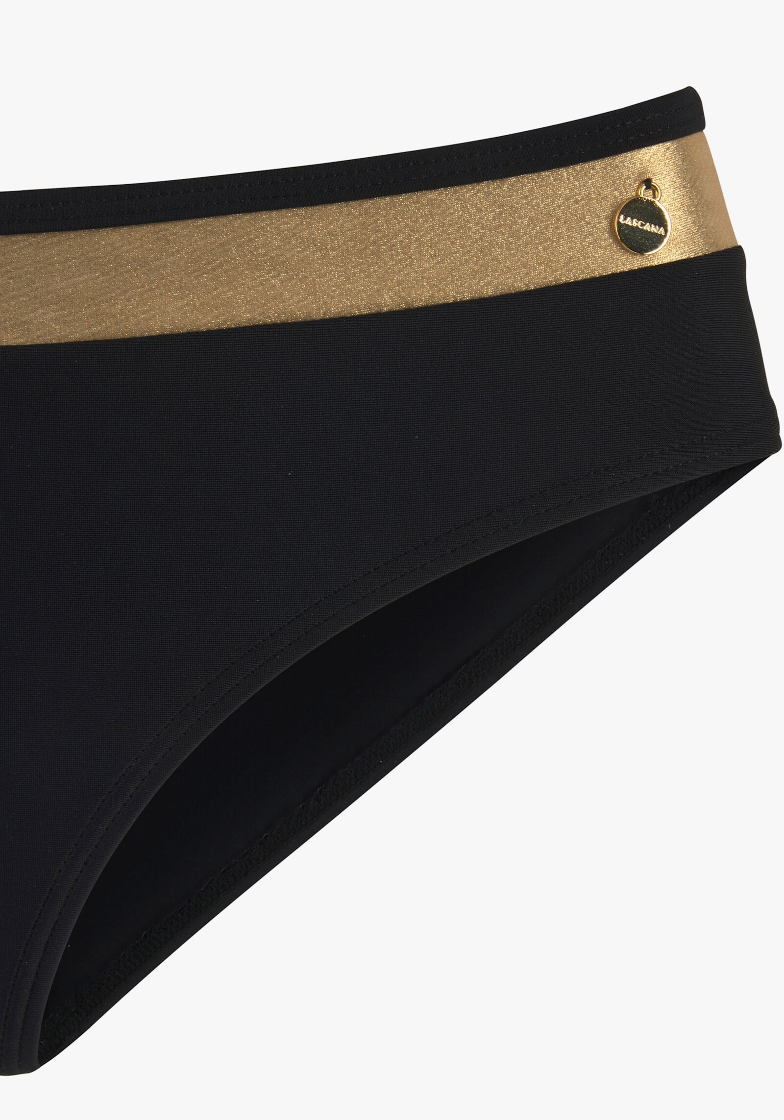 LASCANA Bas de maillot de bain - noir-couleur doré