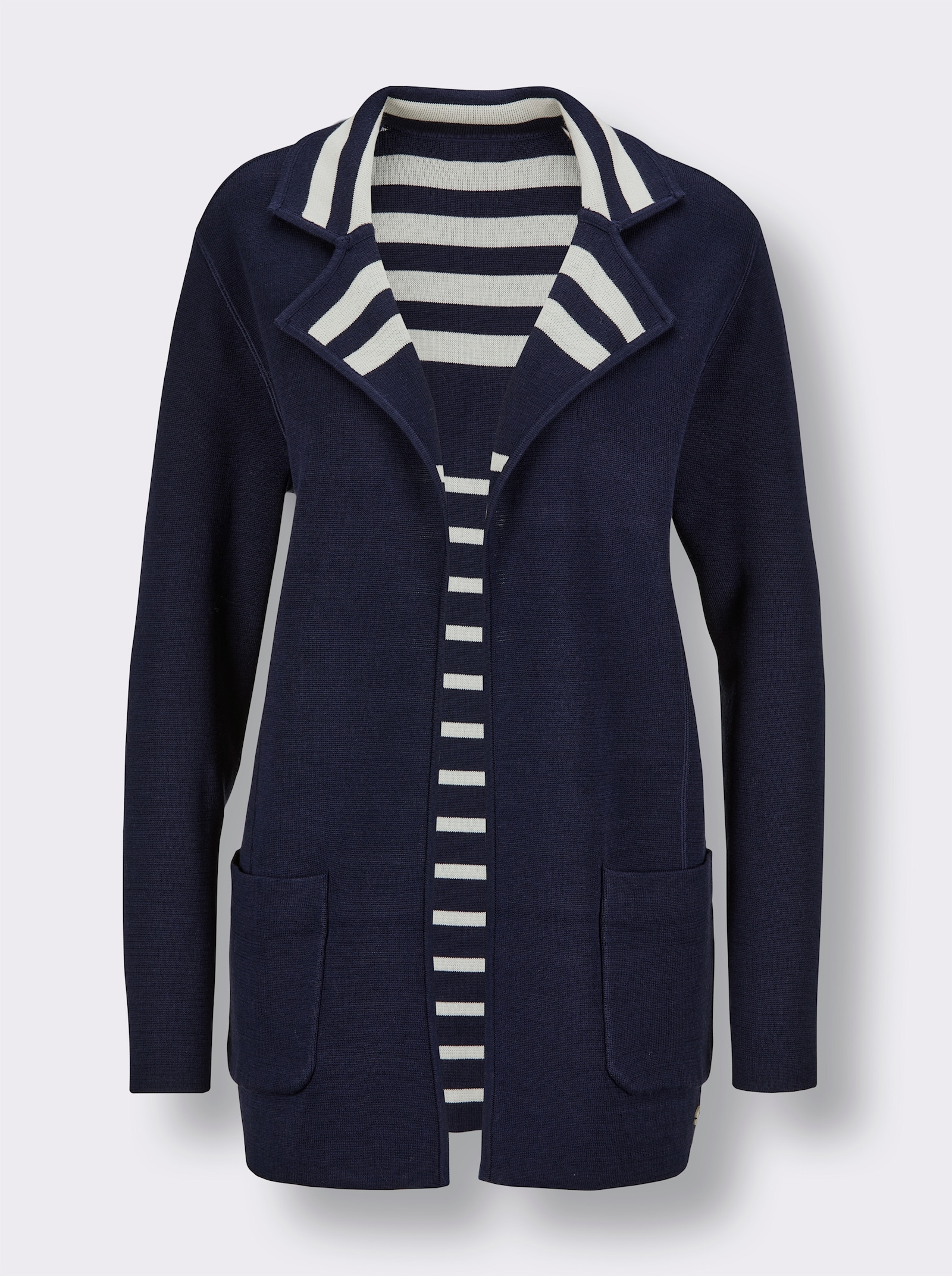 CREATION L PREMIUM Wendejacke im Marine-Stil - marine-weiß-geringelt