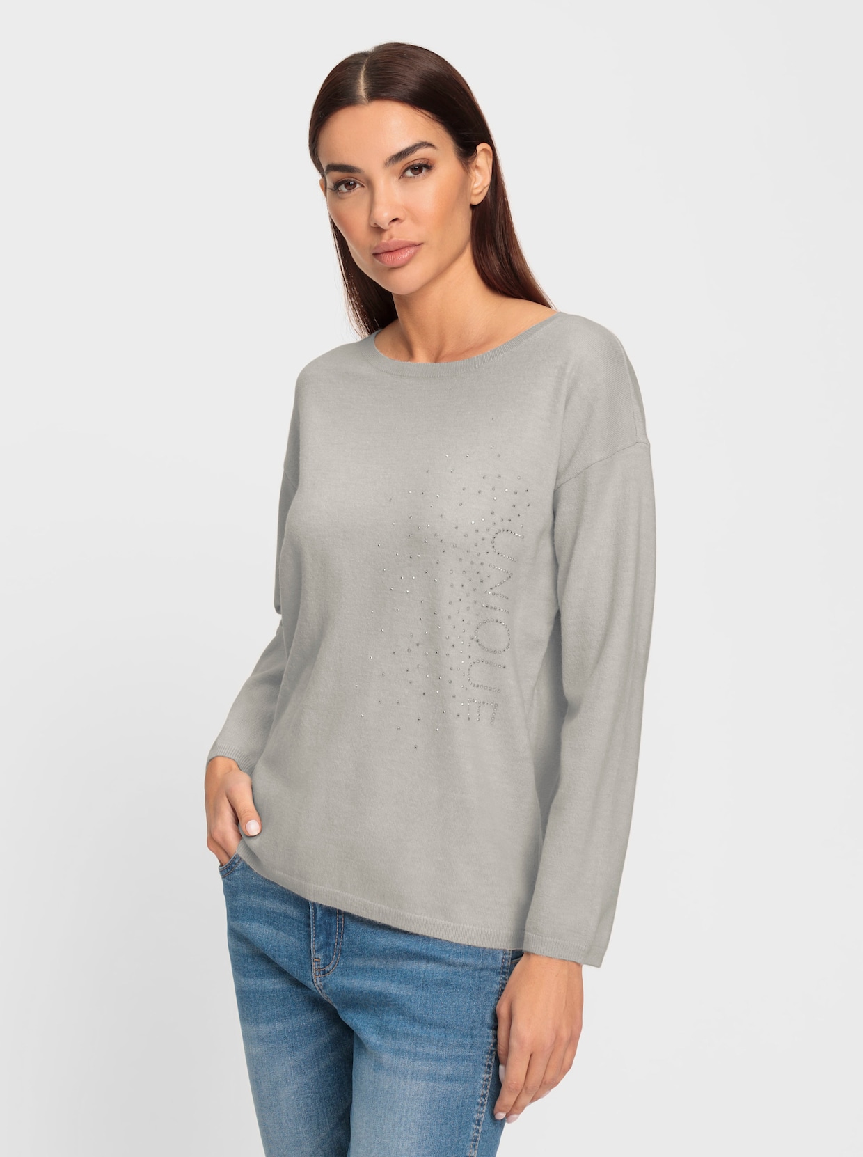 heine Pullover met ronde hals - lichtgrijs gemêleerd
