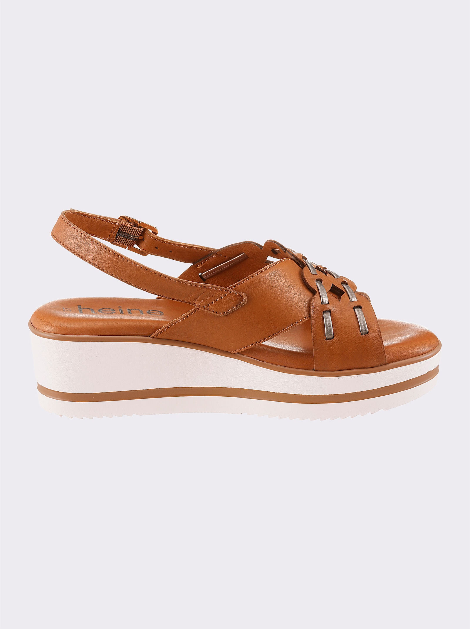 heine Keilsandalette - cognac-weiß