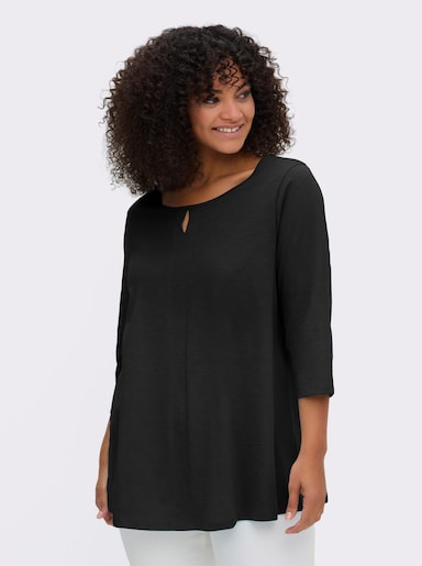 sheego 3/4-Arm-Shirt - schwarz