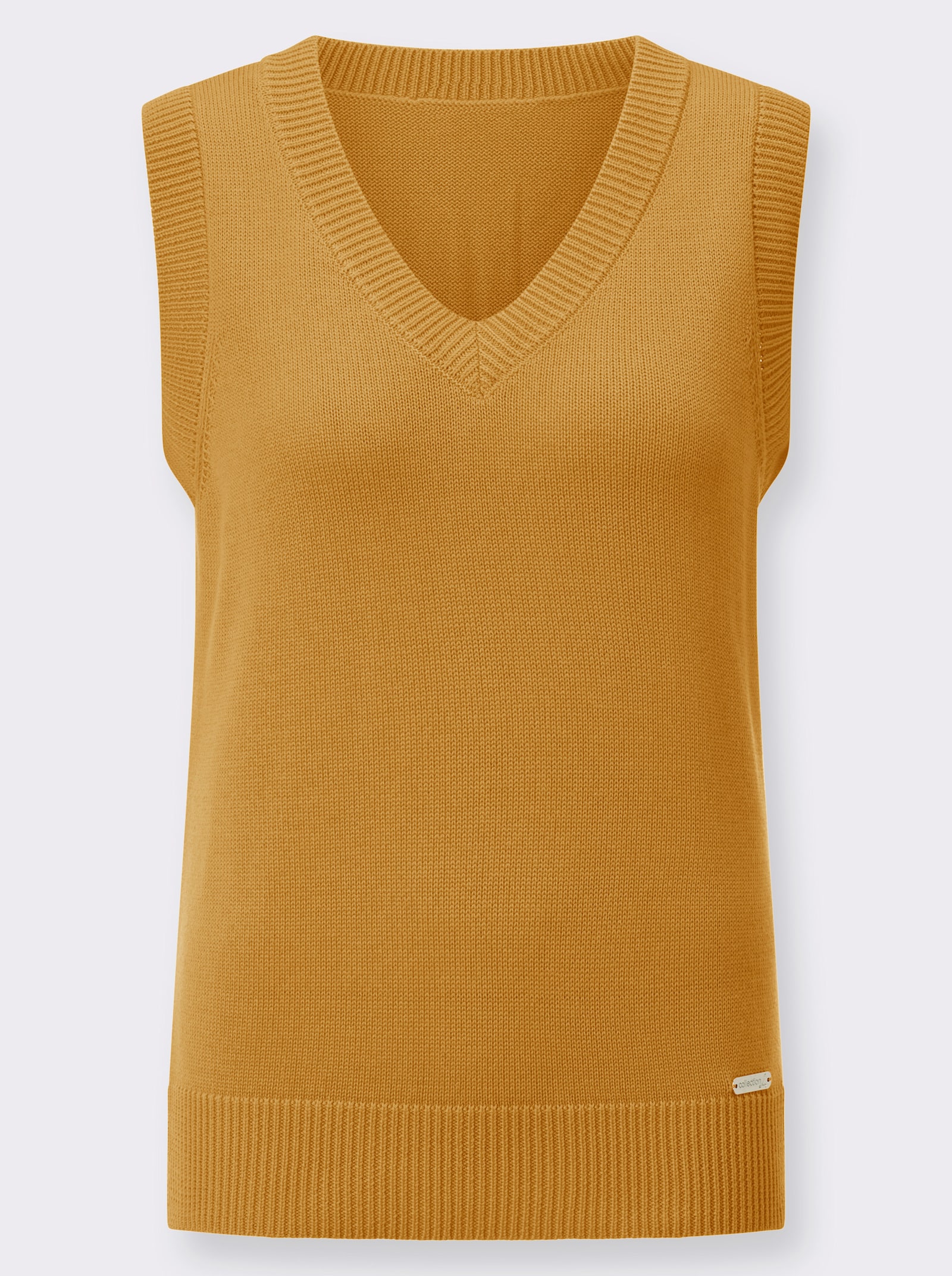 Pullunder mit Ripp-Abschlüssen - maisgelb