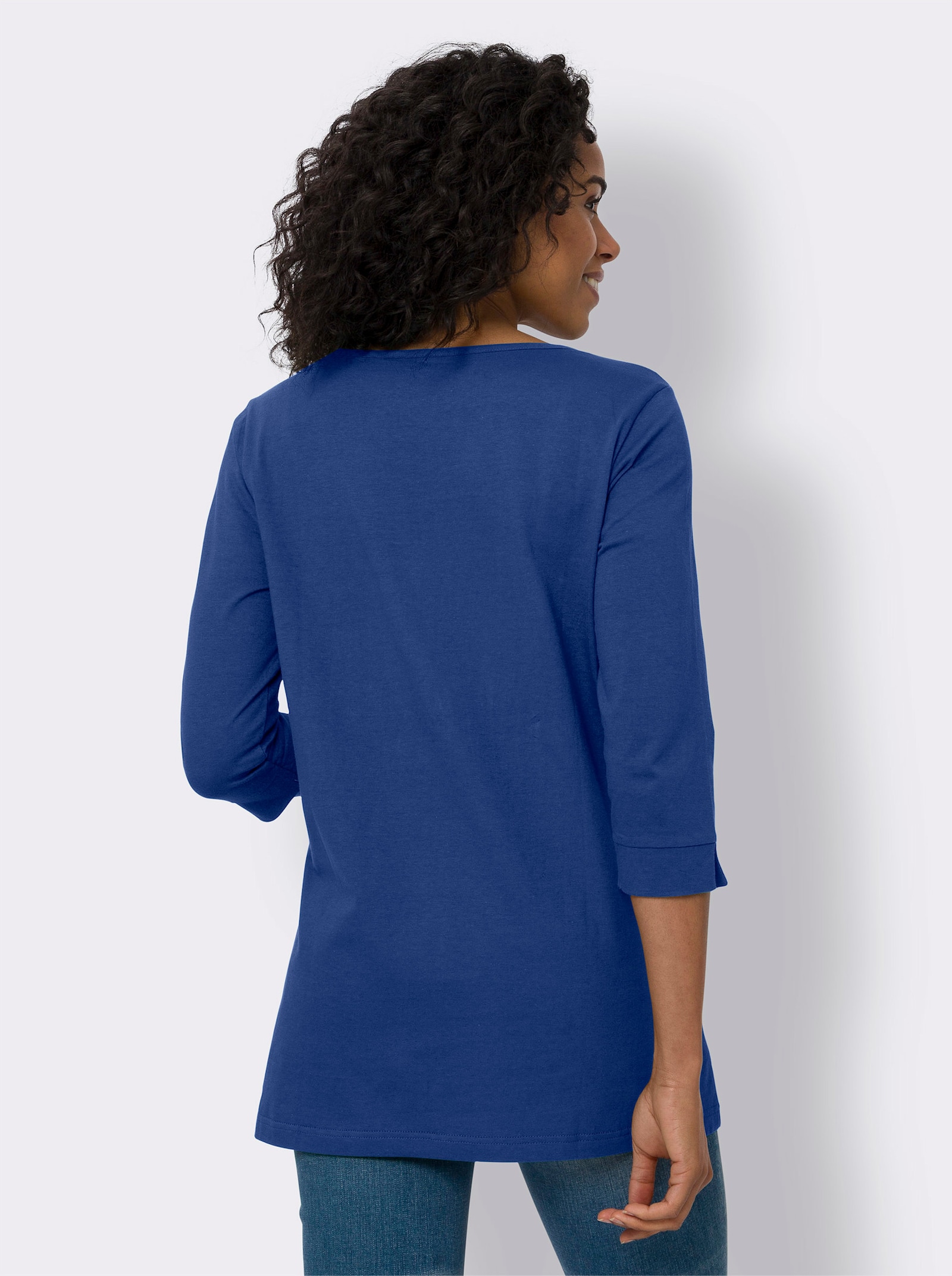 Longshirt mit 3/4-Ärmeln - royalblau