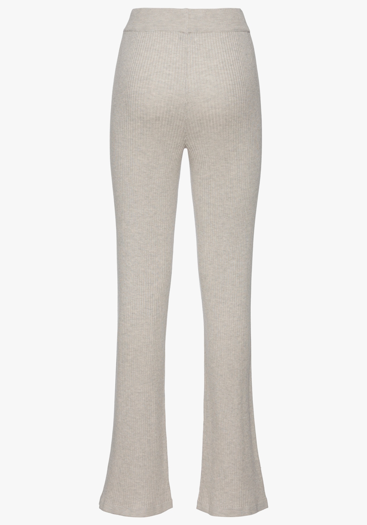 Broek van tricot - beige gemêleerd