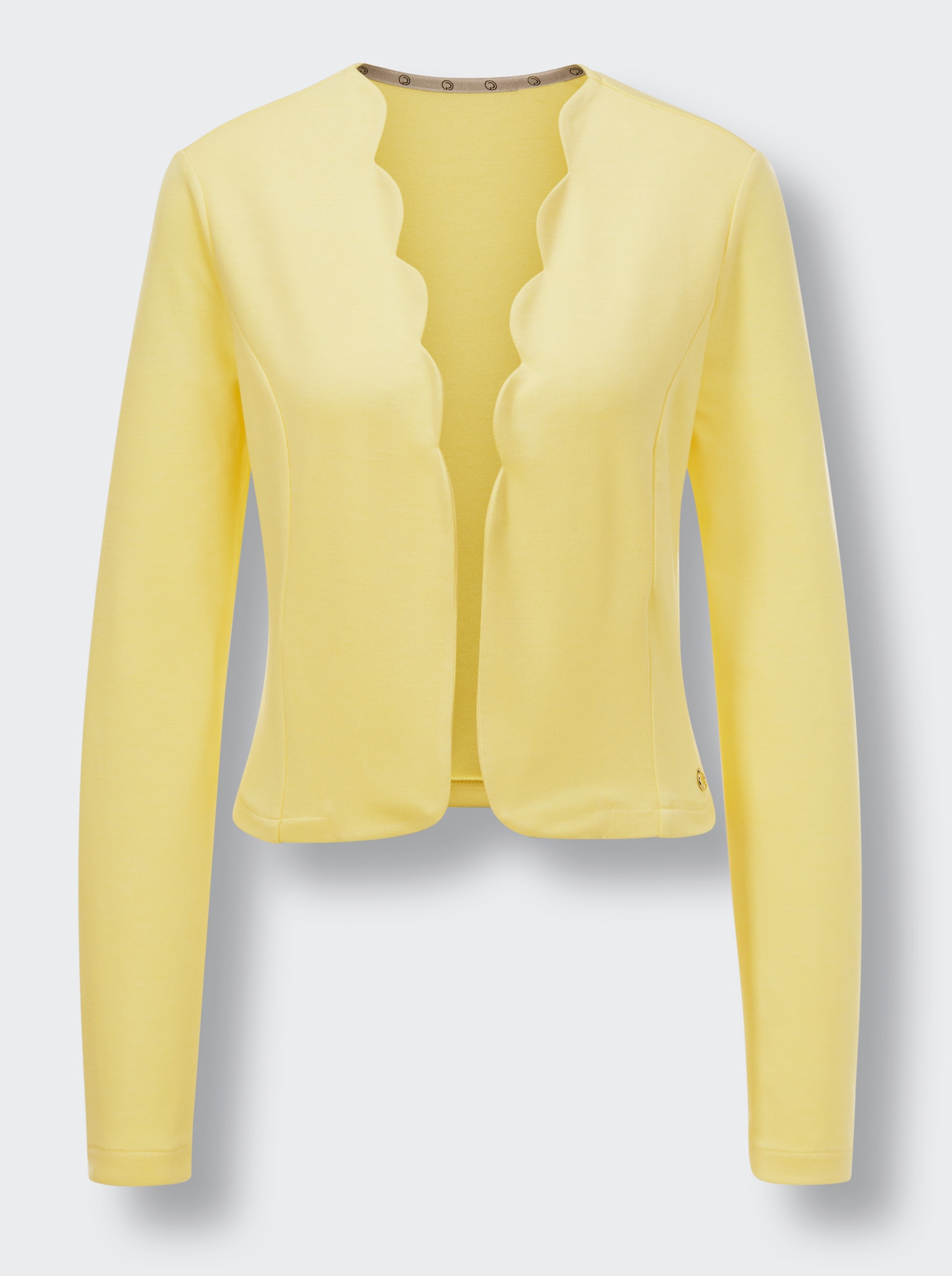 CREATION L PREMIUM Shirtjacke mit gewellten Kanten - zitrone