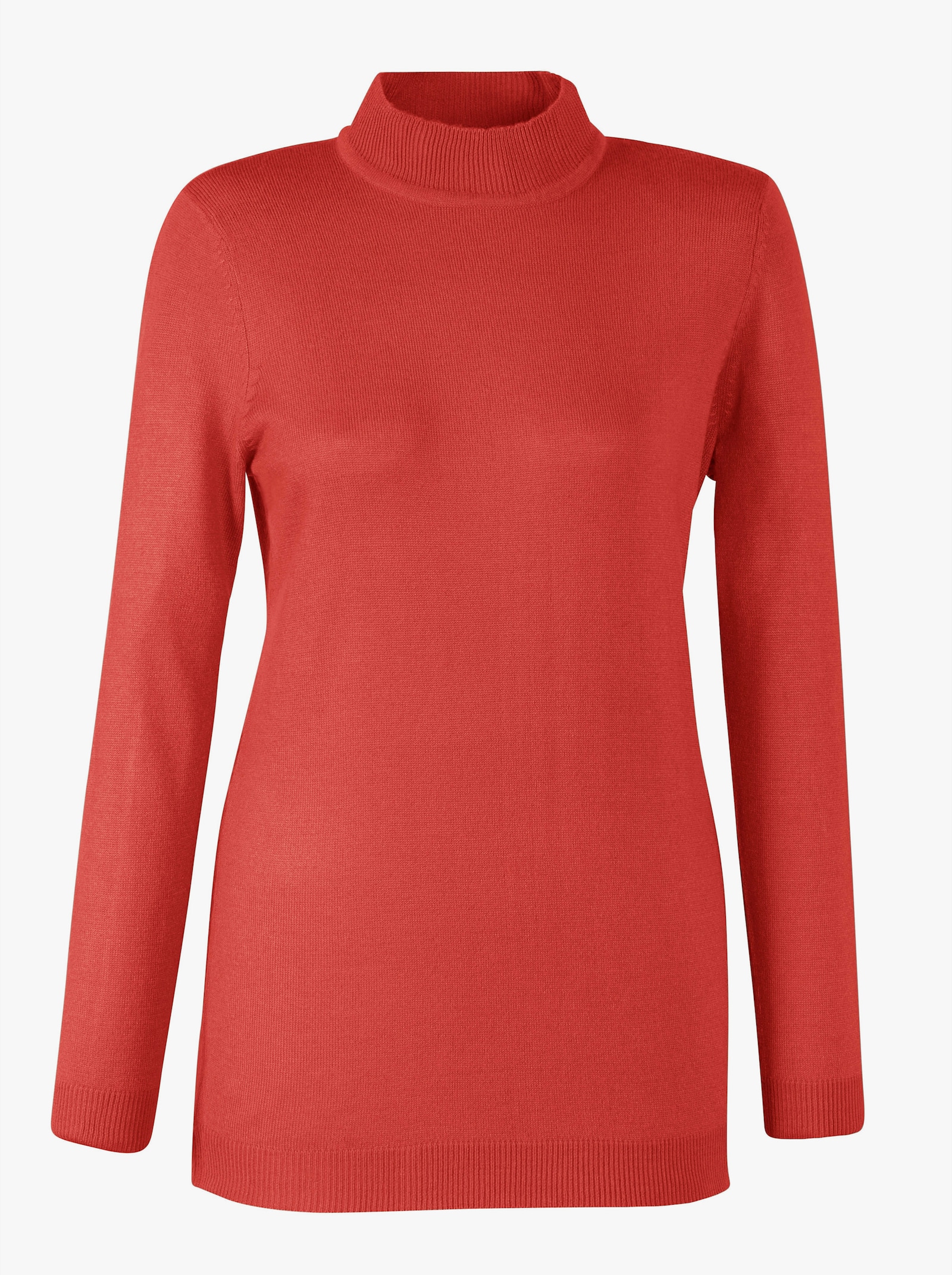 Pulóver so stojačikom, mäkký ako kašmír - terakotová