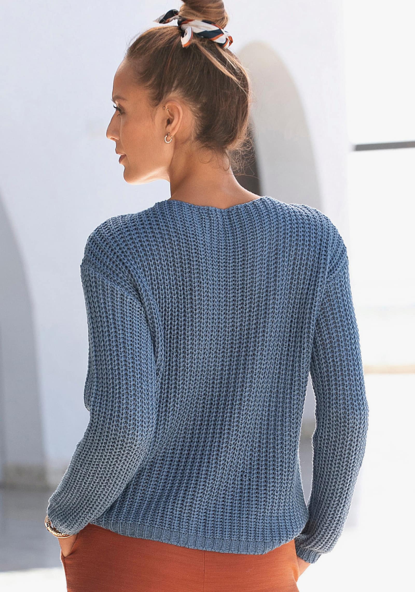 LASCANA Pull encolure ronde - bleu