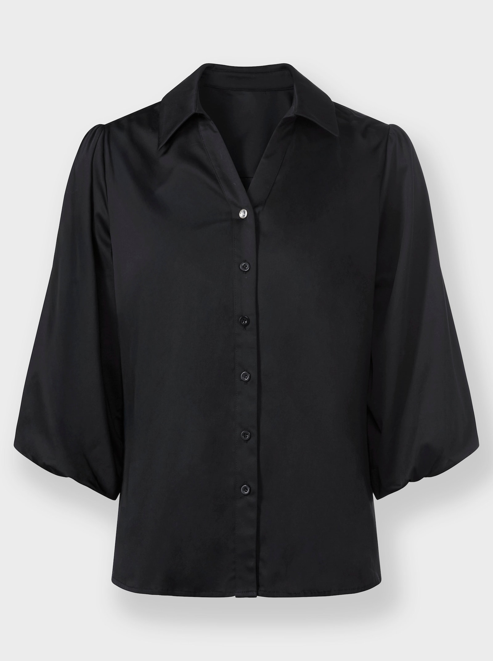 heine Hemdbluse mit Ballonärmeln - schwarz
