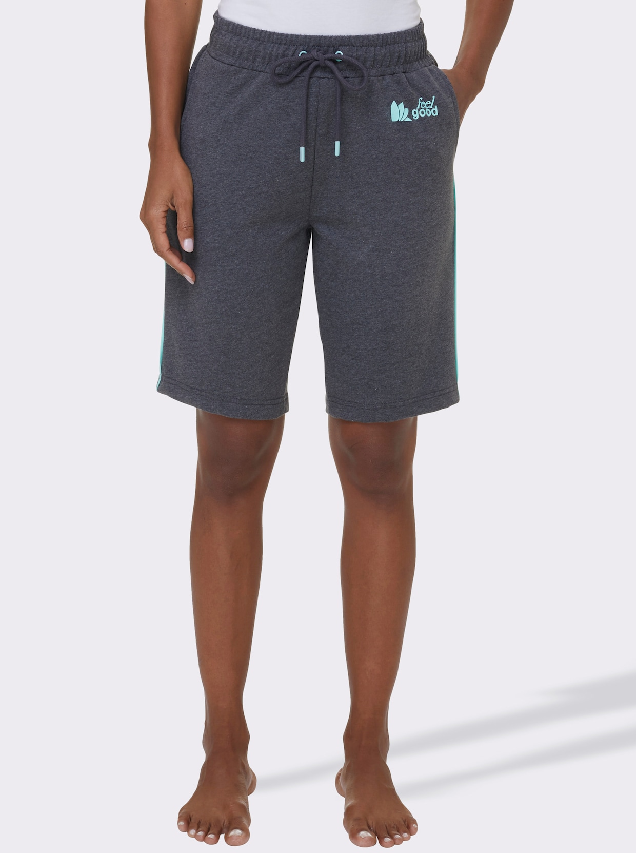 feel good Bermudas - schwarz + grau-meliert