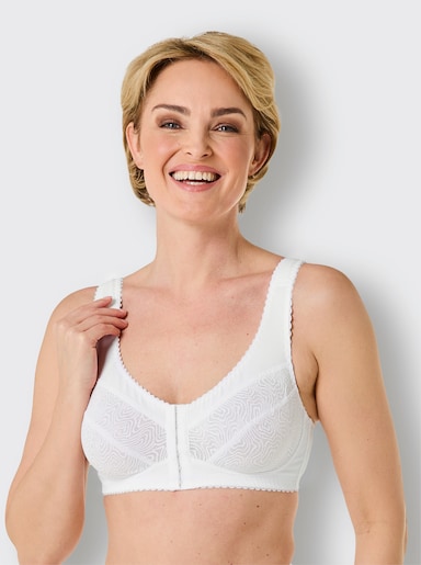 wäschepur Vorderverschluss-BH ohne Bügel - weiß
