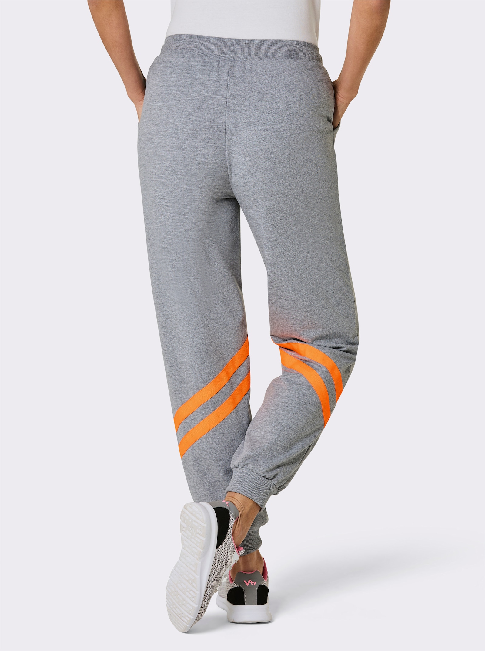 Catamaran Sports Vrijetijdsbroek met contraststreep - grijs gemêleerd