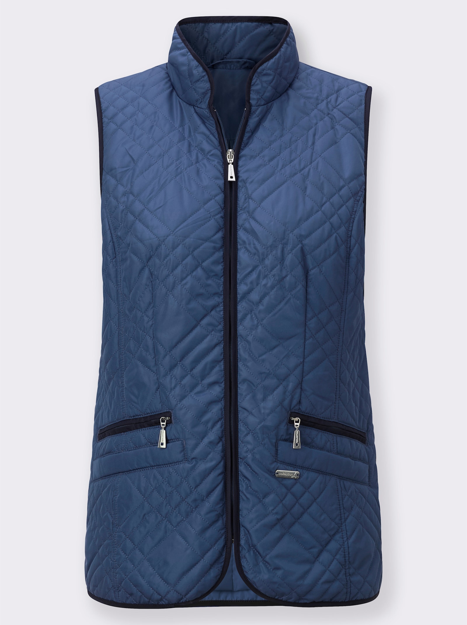 Steppweste mit Reißverschluss-Taschen - jeansblau