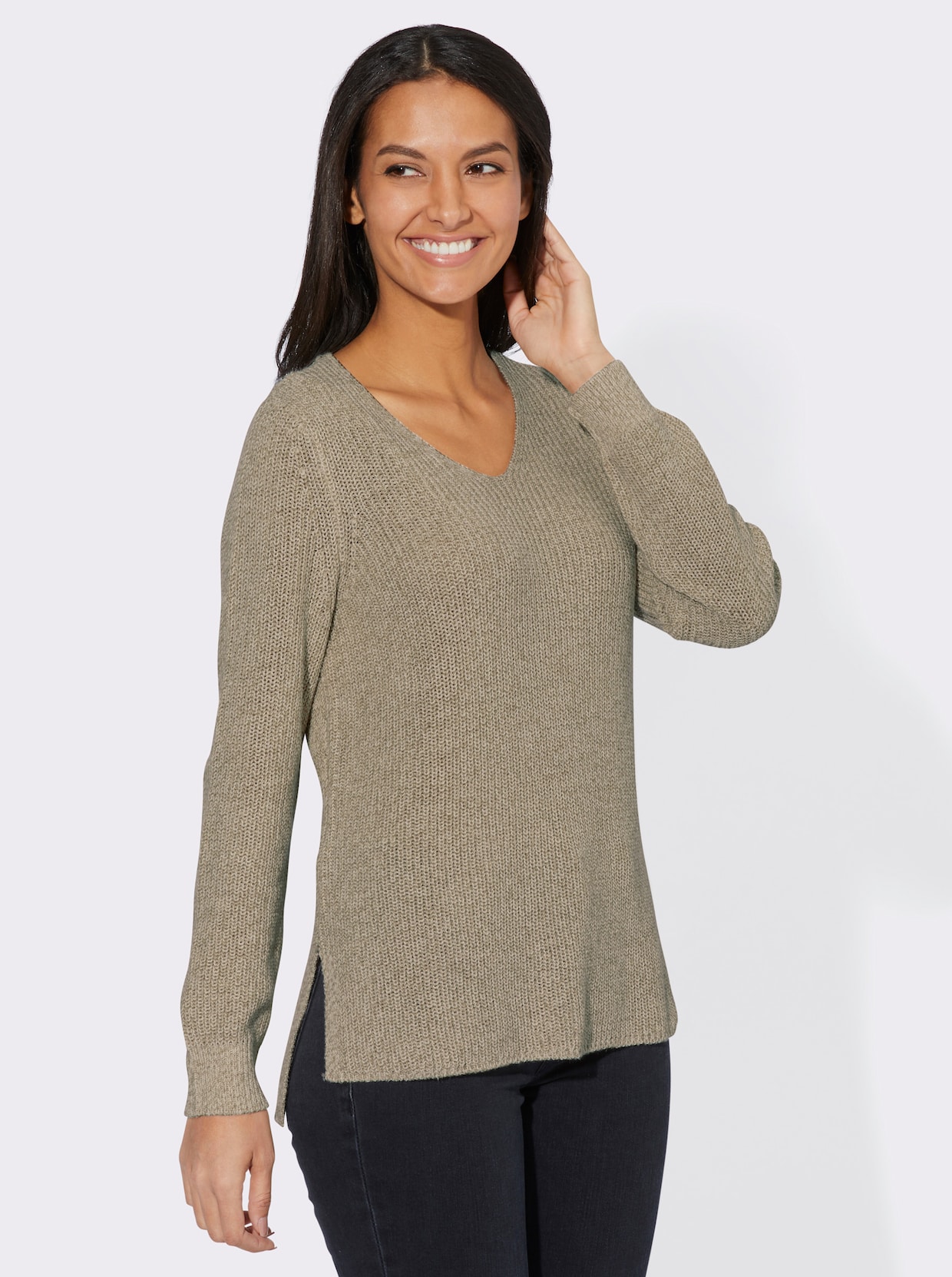 Pullover met lange mouwen - champagne gemêleerd