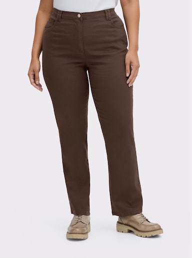 5-Pocket-Jeans mit Stickerei-Motiv - schoko