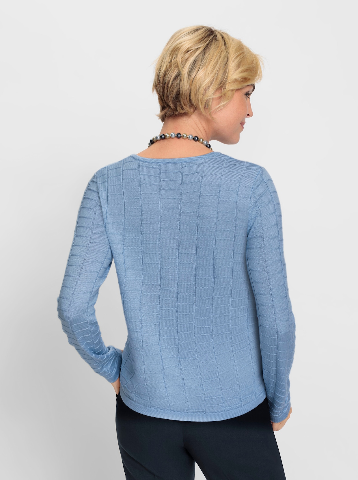 Pullover met ronde hals - ijsblauw