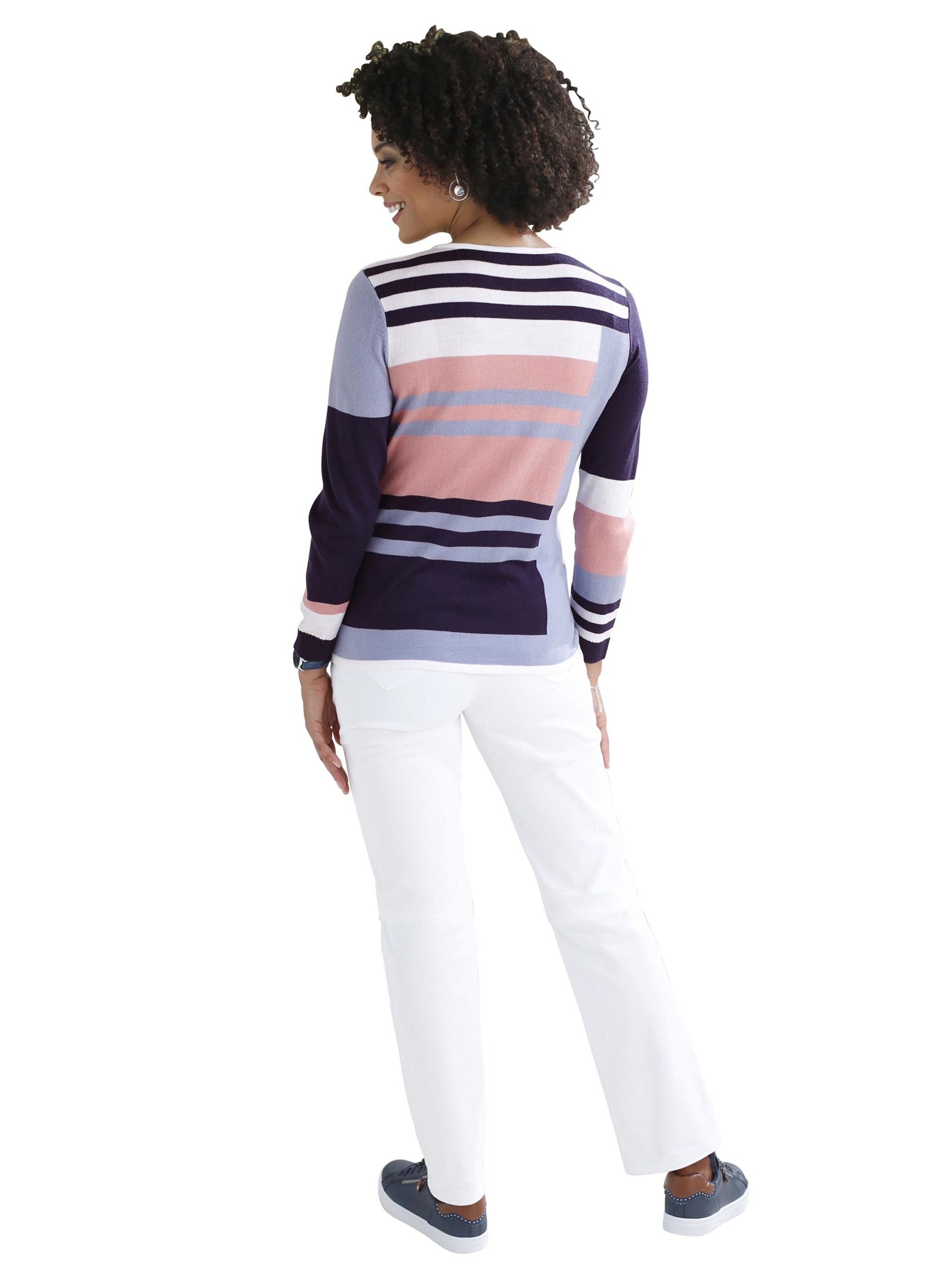 Pullover - nachtblau-weiß